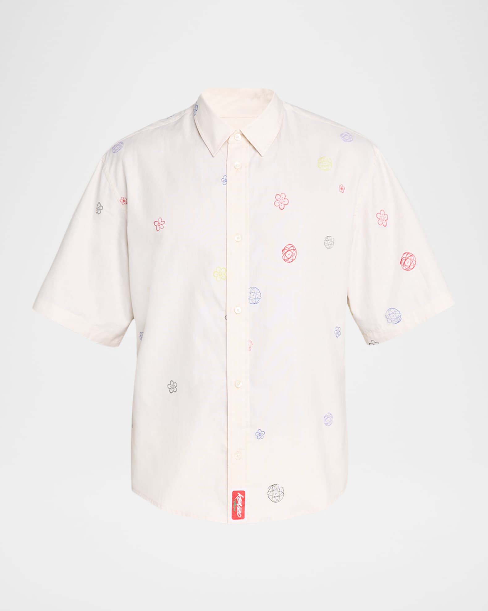 Kenzo x Futura 2000' Men's Embroidered Cotton Short-Sleeve Shirt