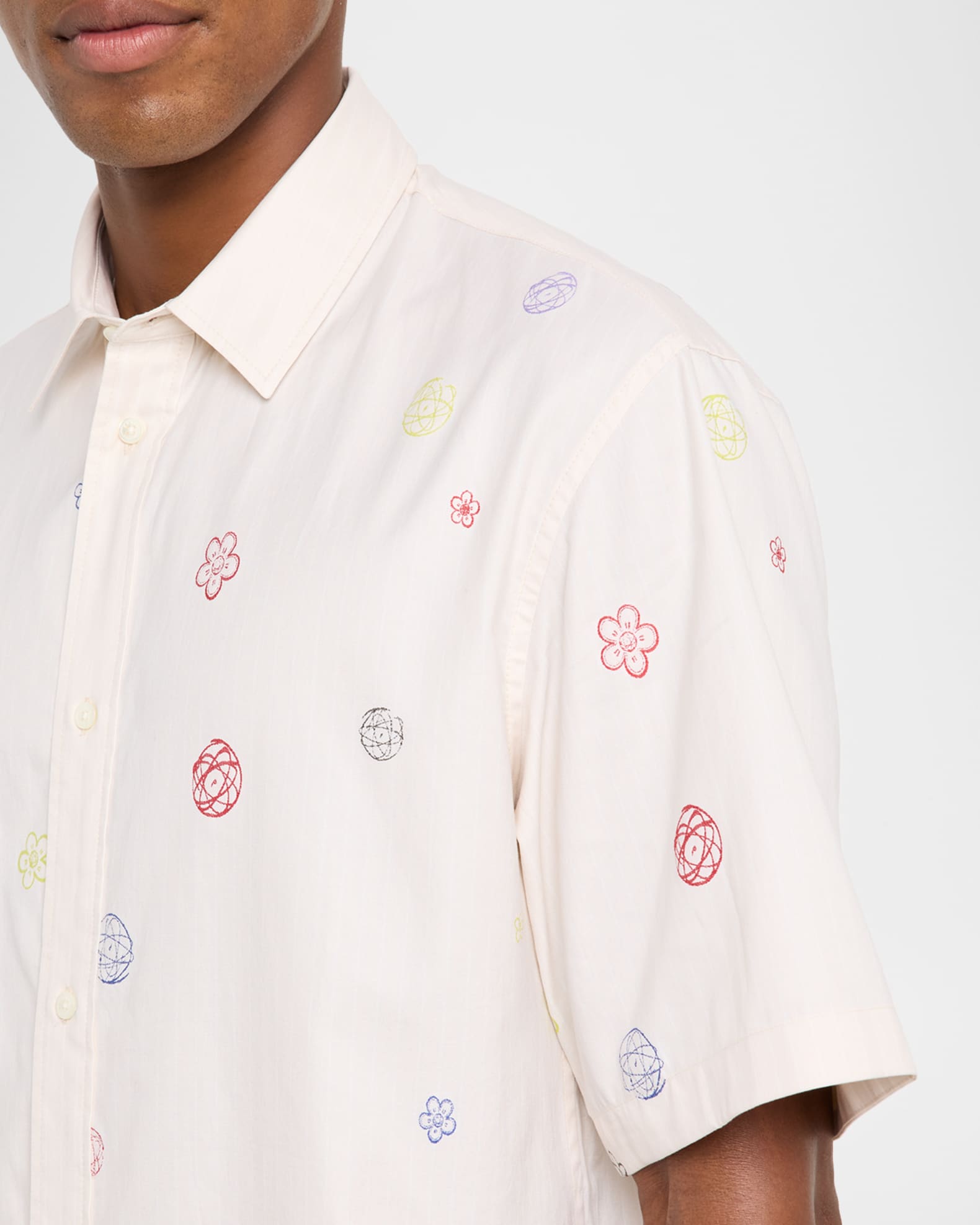 Kenzo x Futura 2000' Men's Embroidered Cotton Short-Sleeve Shirt