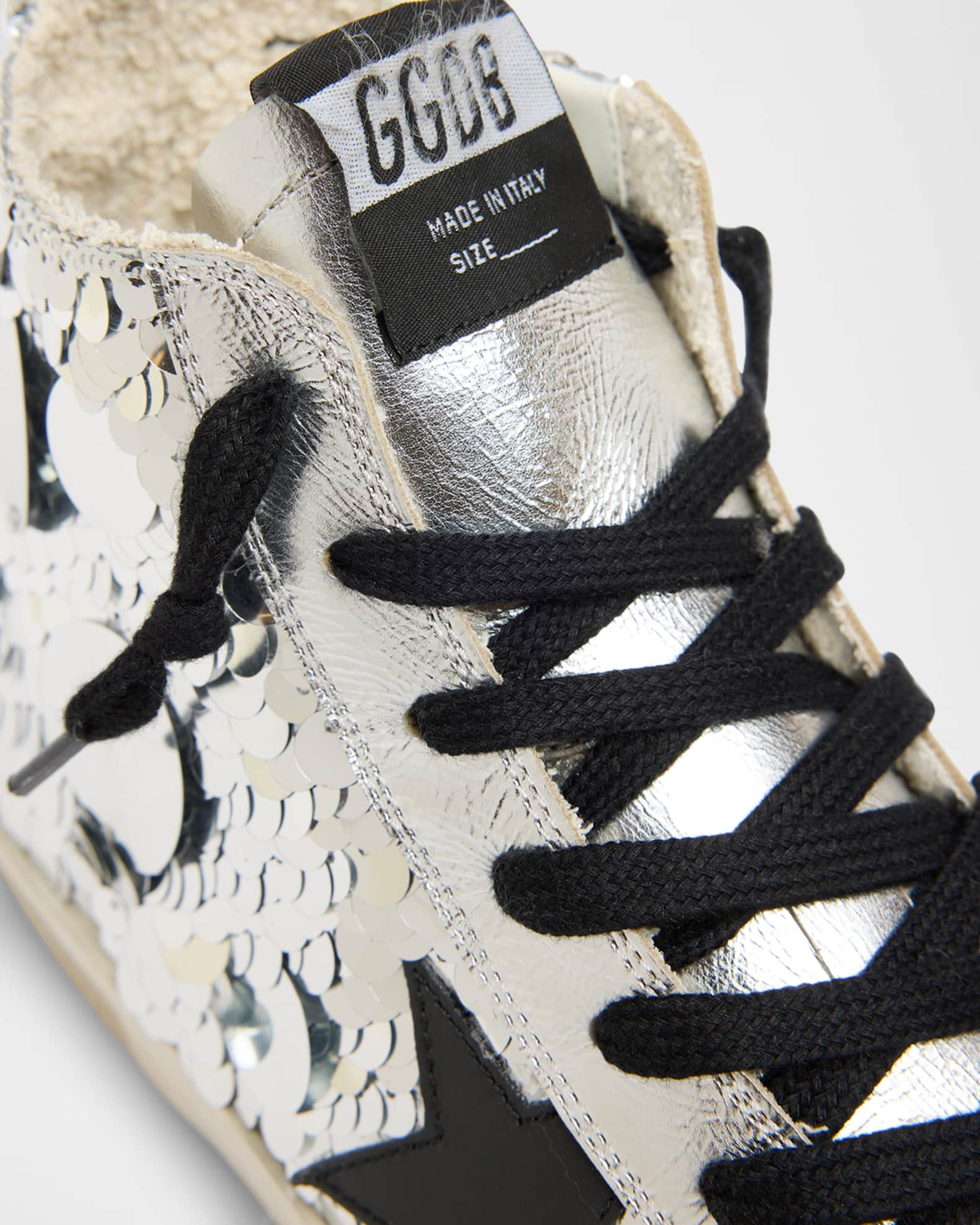 Golden Goose Francy Sequined High-Top Sneakers | Neiman Marcus