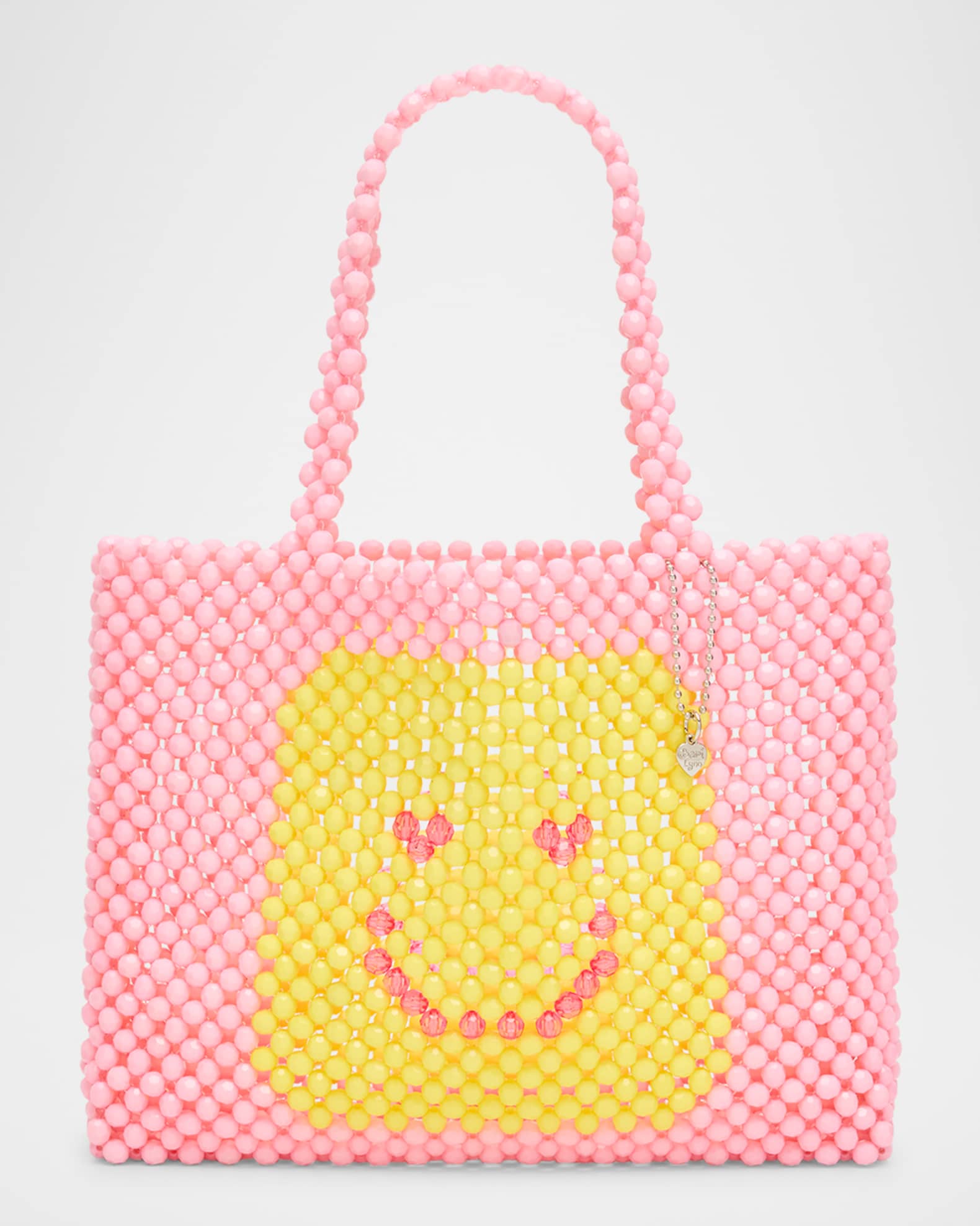 Kid's Beaded Smiley Mini Tote Bag
