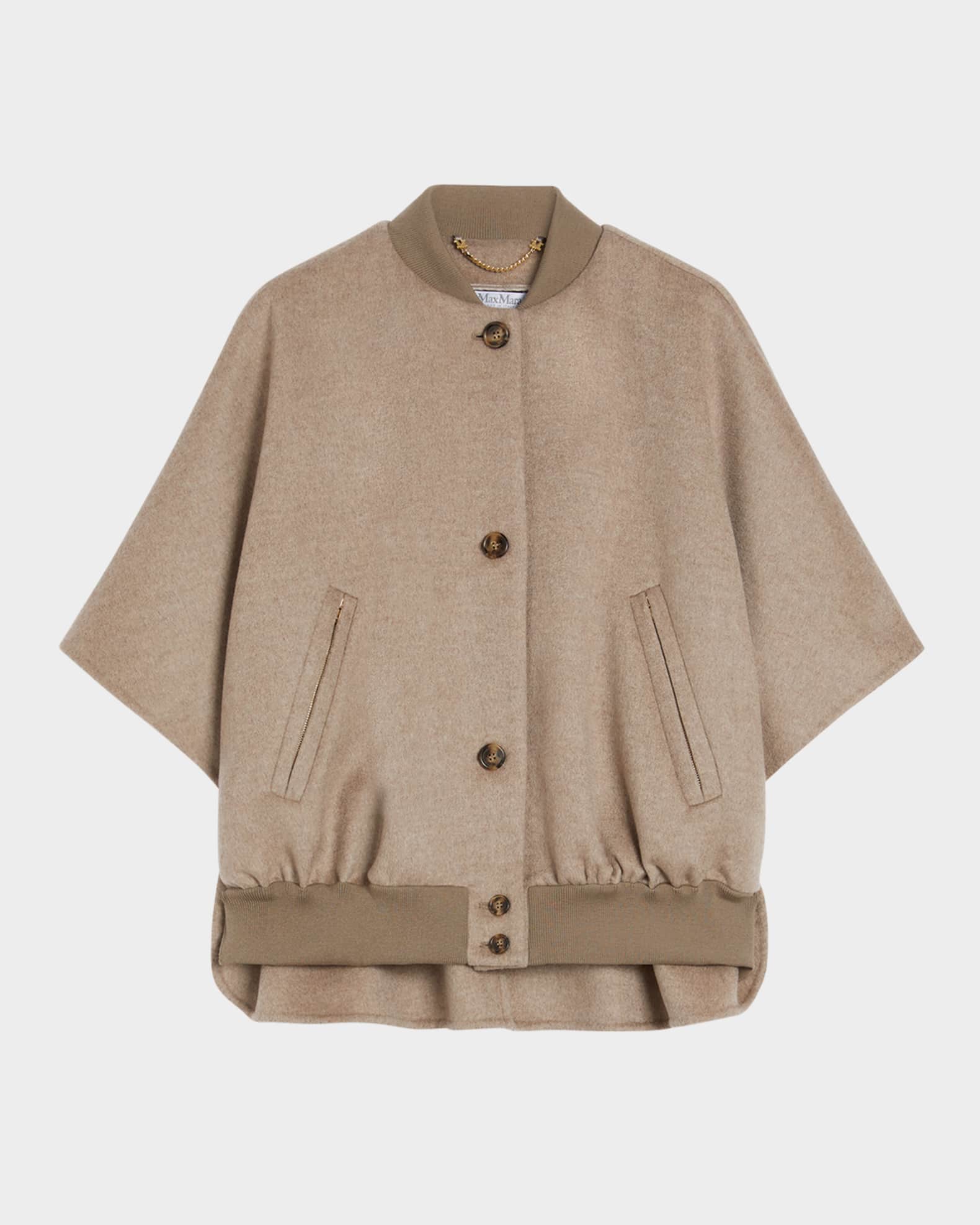 ポンチョ・ケープ MAX MARA 24FW Beige Fringed Wool Cape 26736012 FRINESTD 005 Wool cape adult | Max Mara