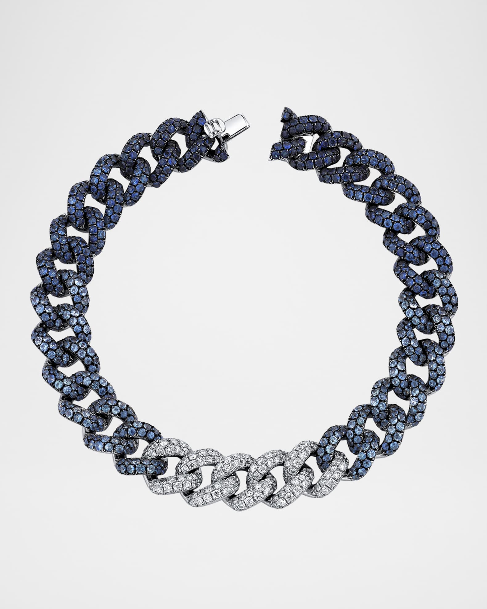 Ombre Blue Sapphire Essential Pave Link Bracelet 0