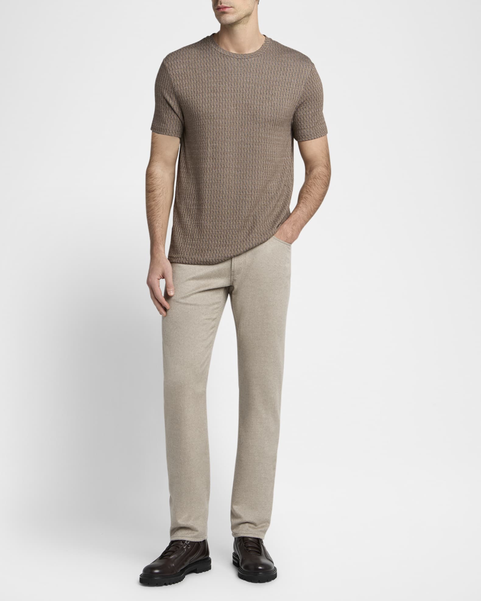 Men's Cashmere Flannel Slim Five-Pocket Pants 1