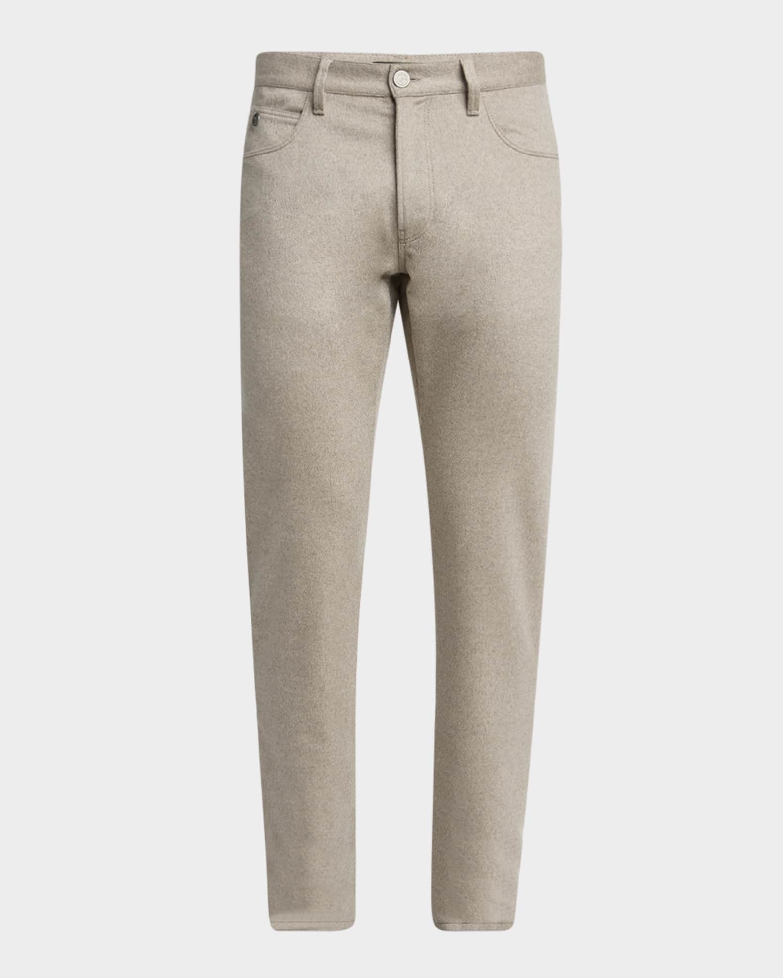 Men's Cashmere Flannel Slim Five-Pocket Pants 0