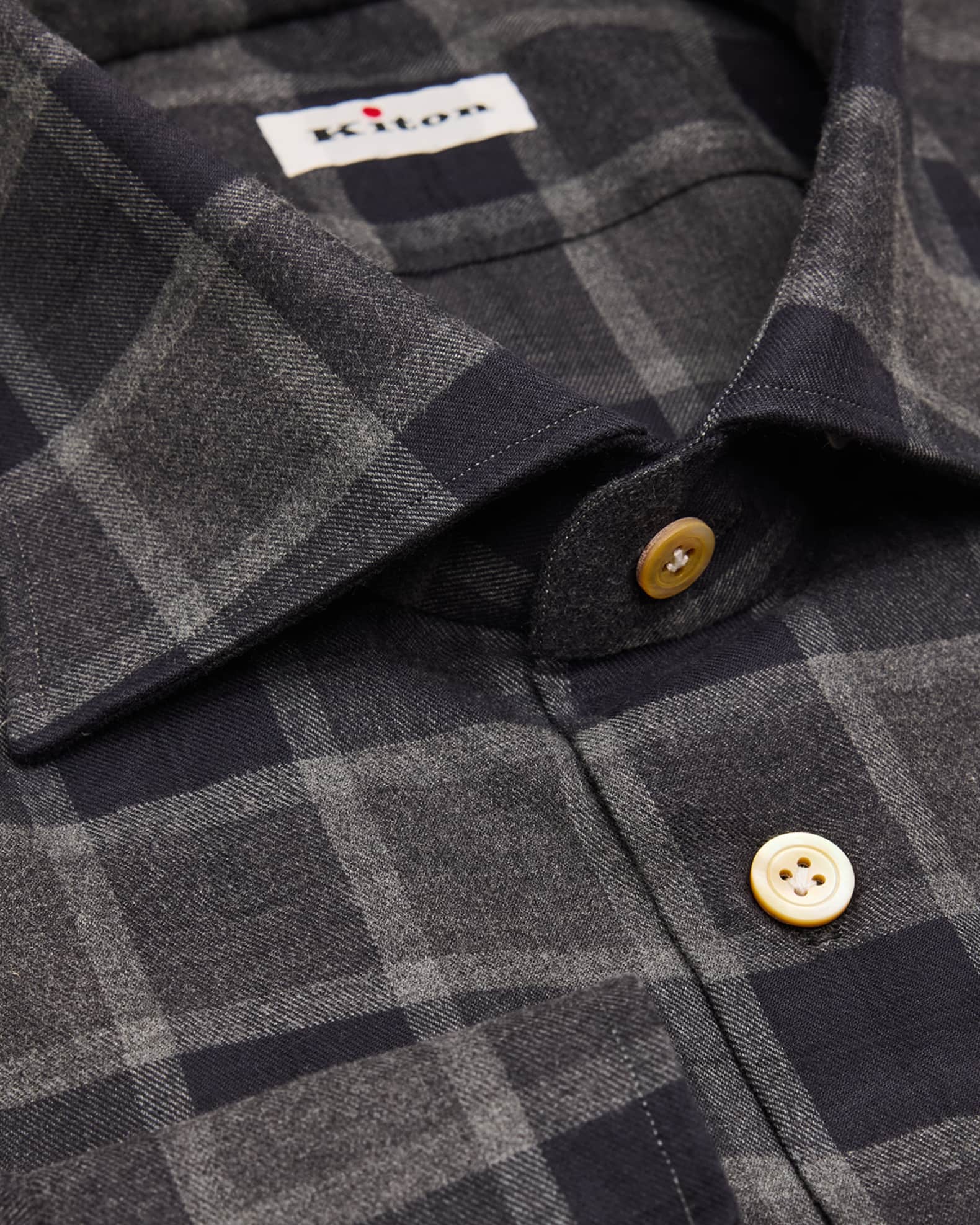 Kiton Men's Cotton Windowpane Check Button-Down Shirt | Neiman Marcus