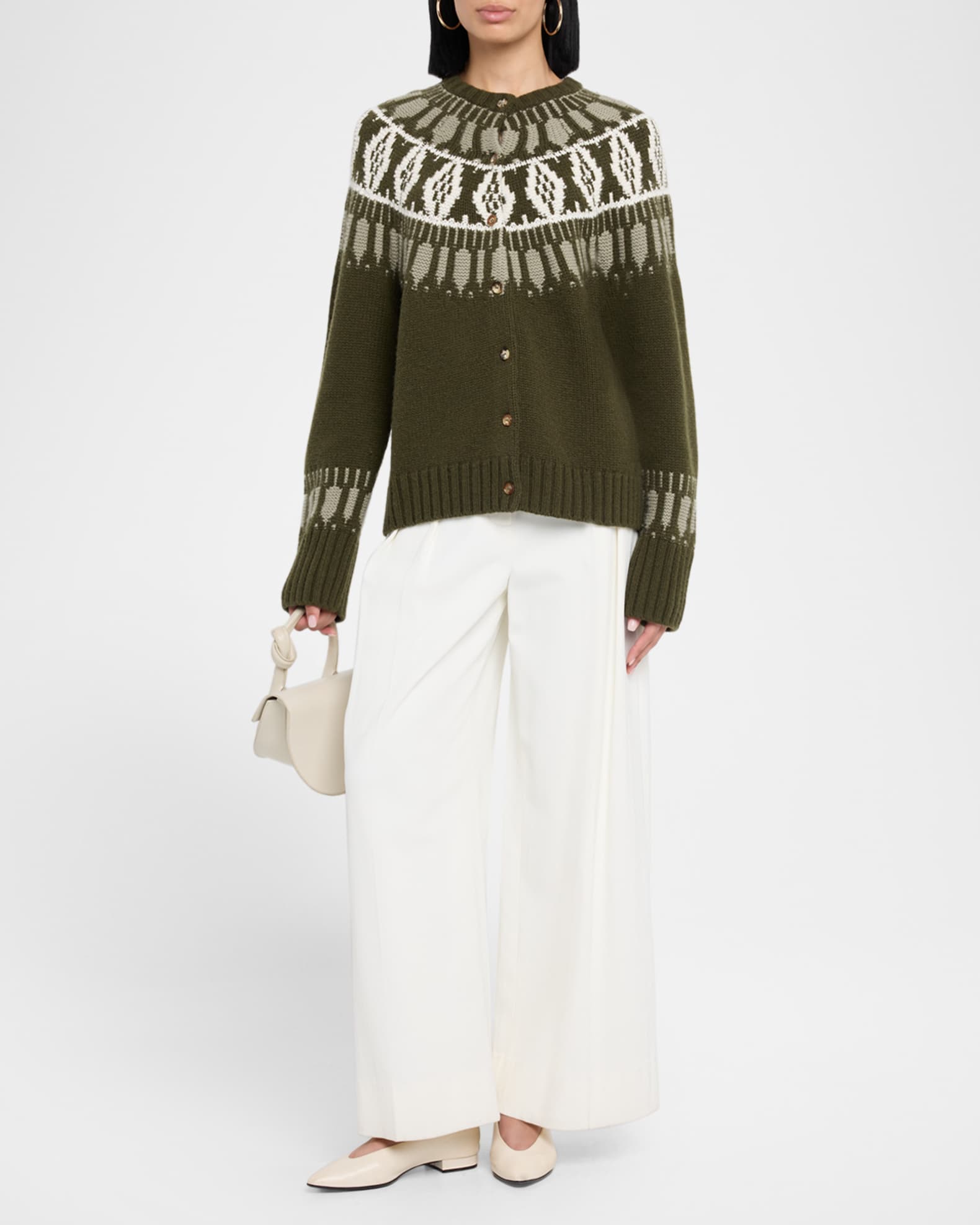 Aspen Fair Isle Cashmere Cardigan Sweater 1