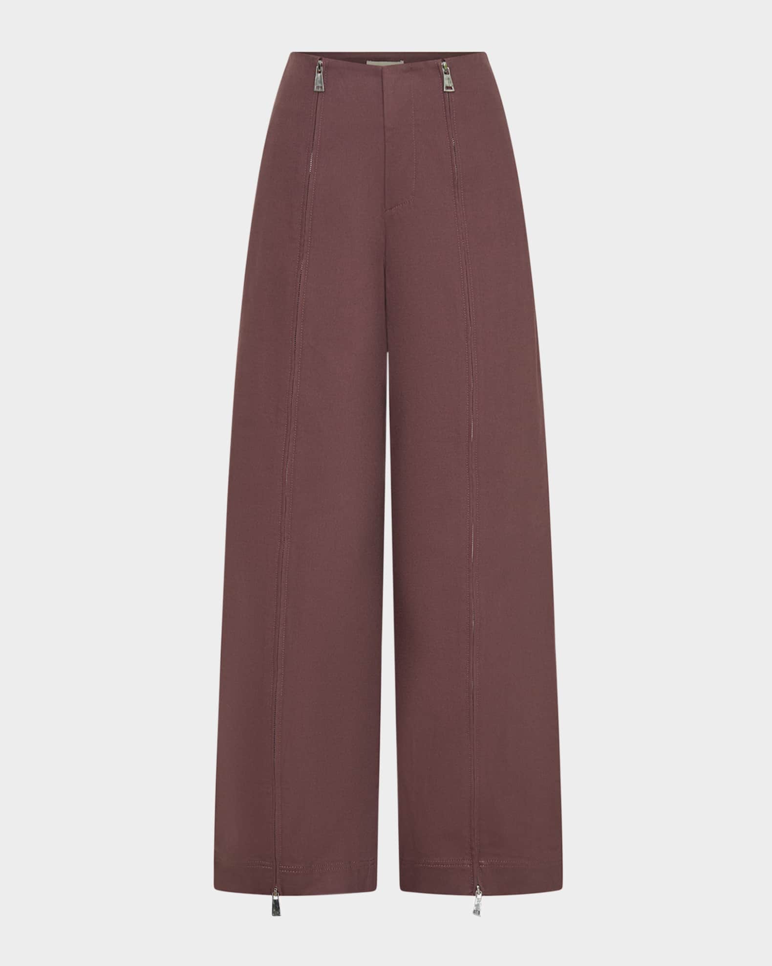 【BAON】Lipas Zipper Slit Banding Wide Pants Banding Striped Wide Pants CU426 - Acubi style | LEWKIN