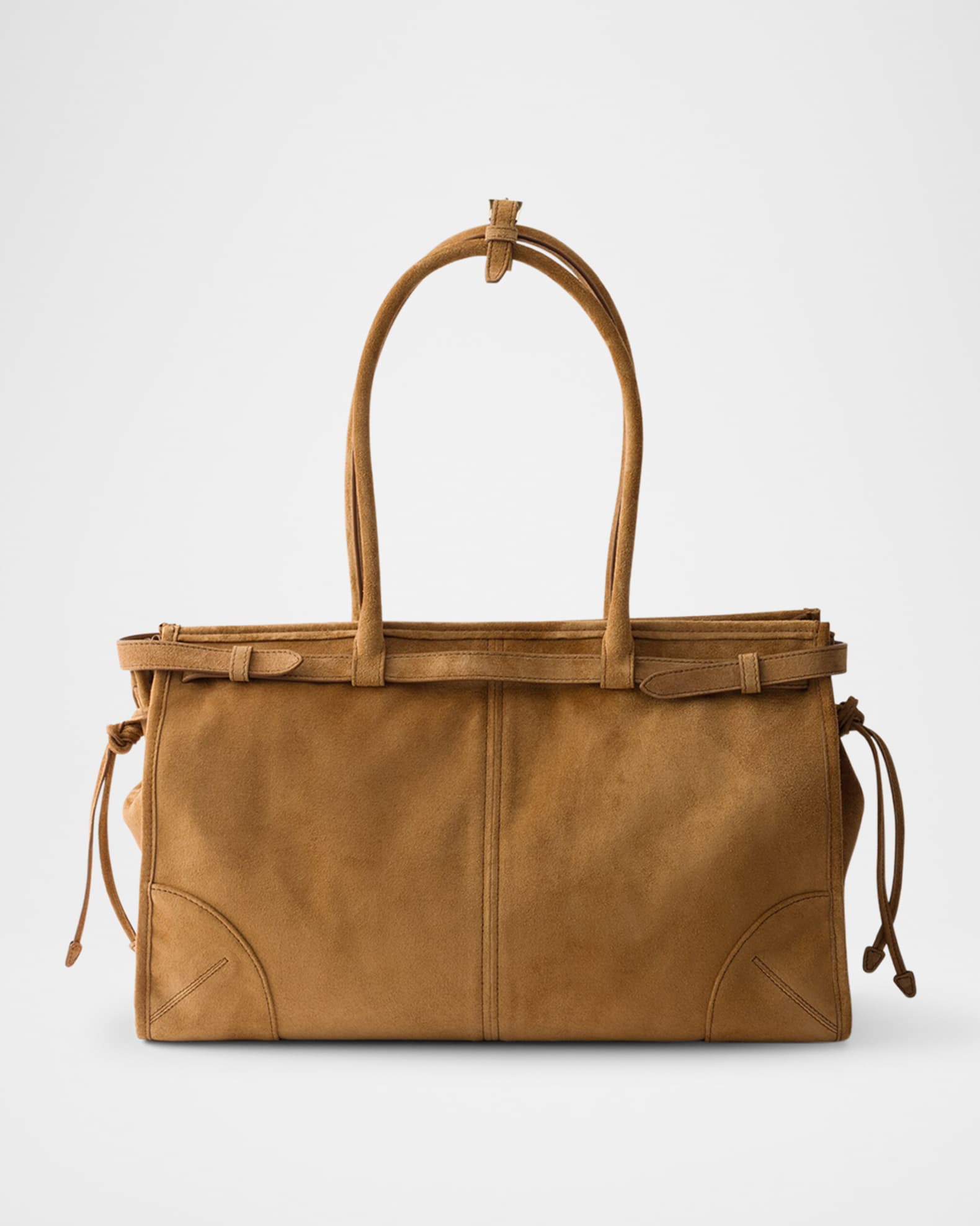 Prada Buckle Suede Top-Handle Bag | Neiman Marcus