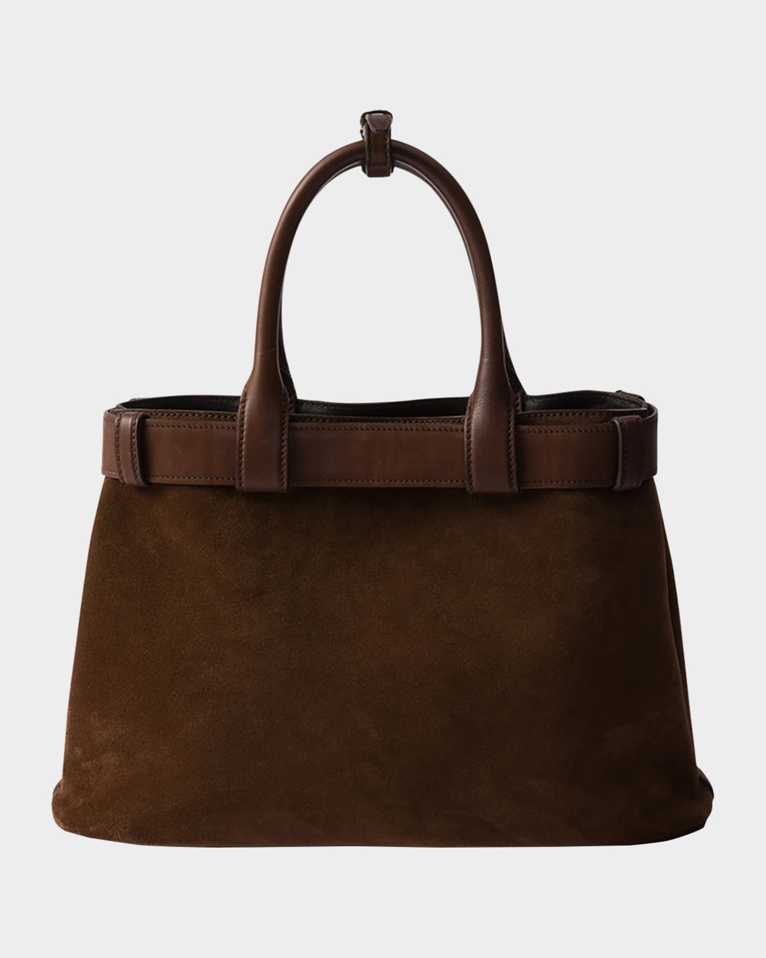 Buckle Suede Top-Handle Bag 1