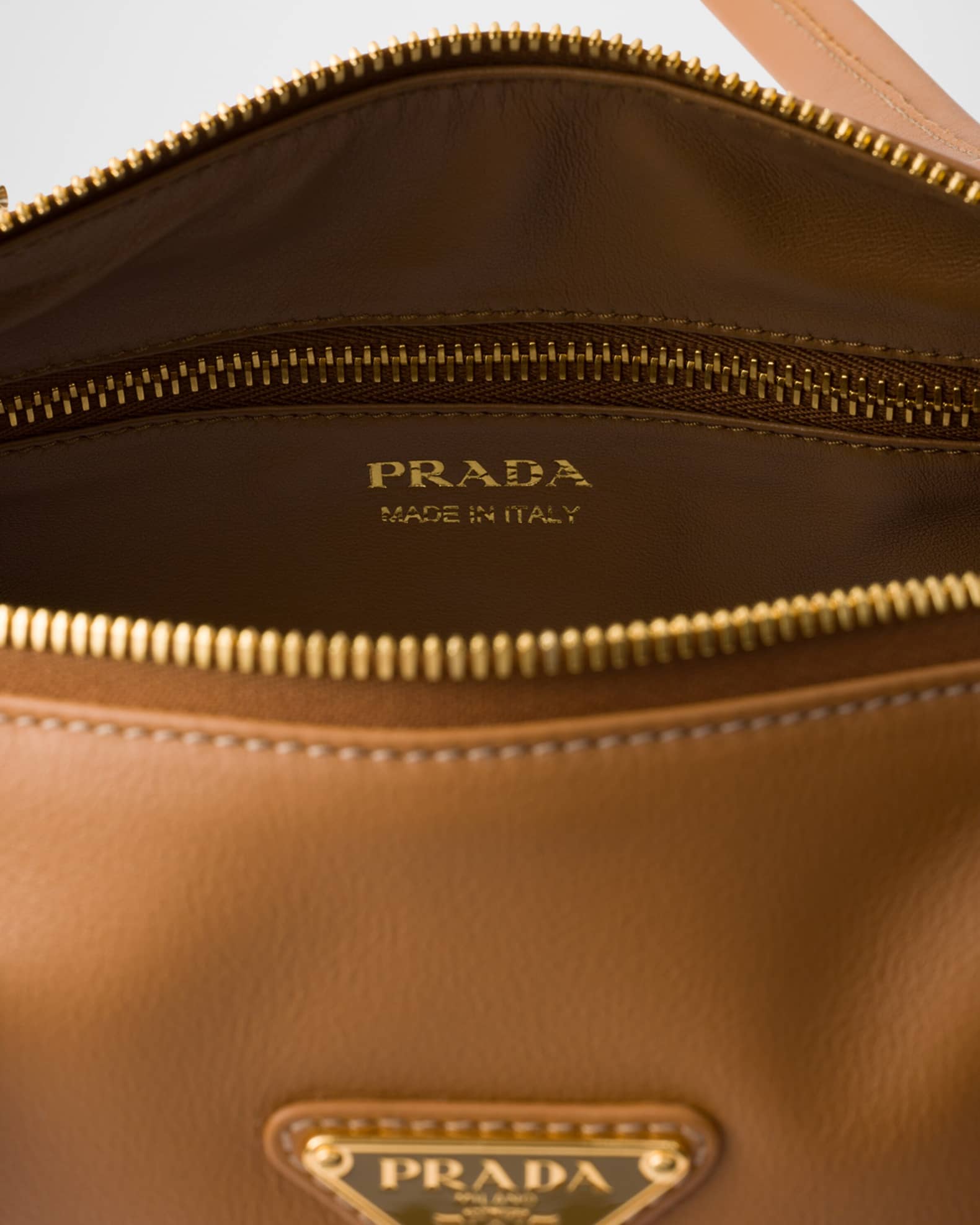 Prada Medium Leather Top-Handle Bag with Padlock | Neiman Marcus
