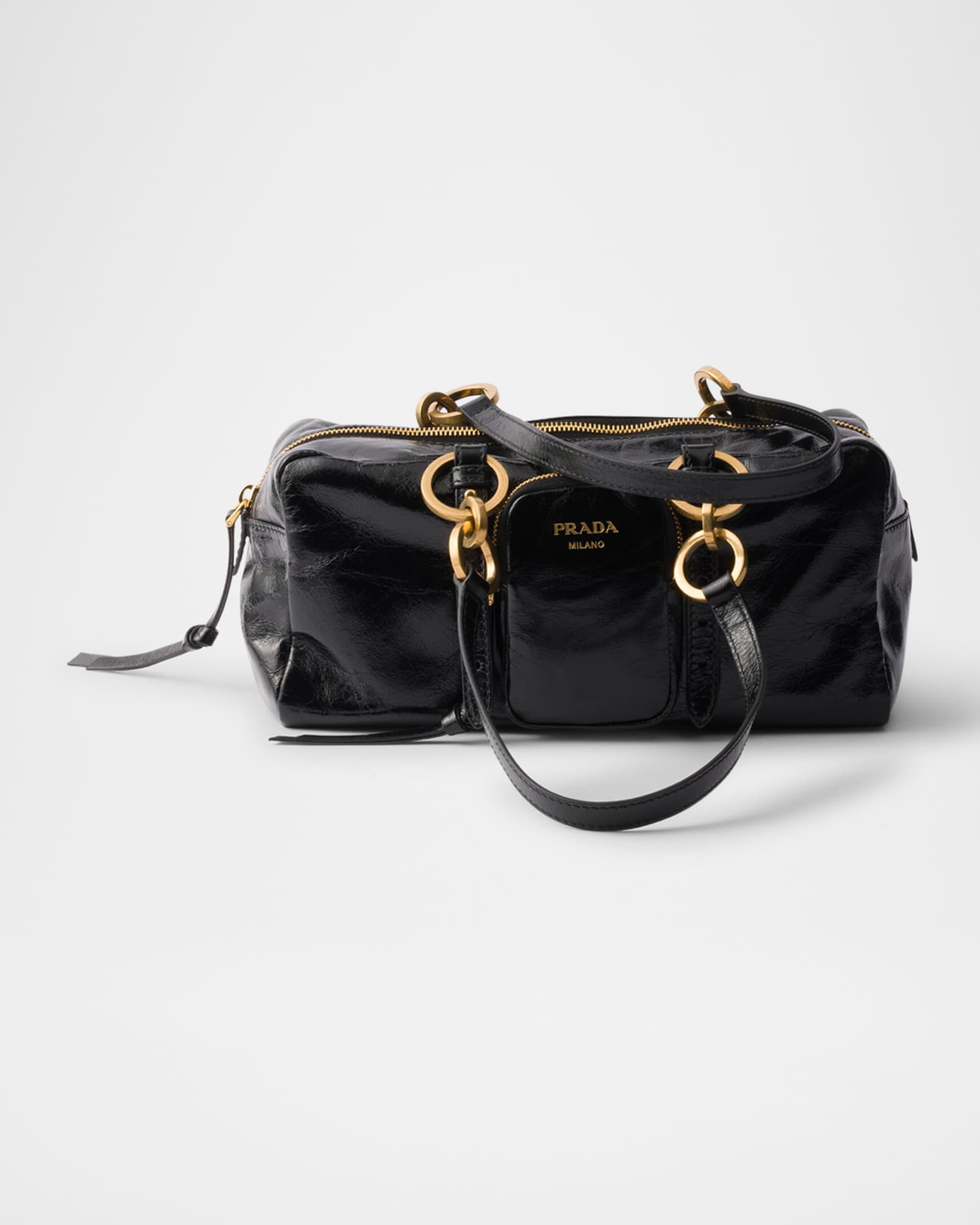 Prada Dangle Medium Leather Top-Handle Bag | Neiman Marcus
