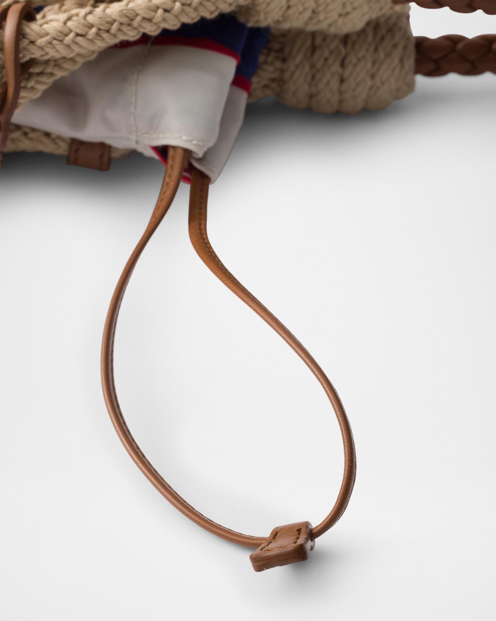 Prada Medium Striped Cotton Macrame Top-Handle Bag | Neiman Marcus