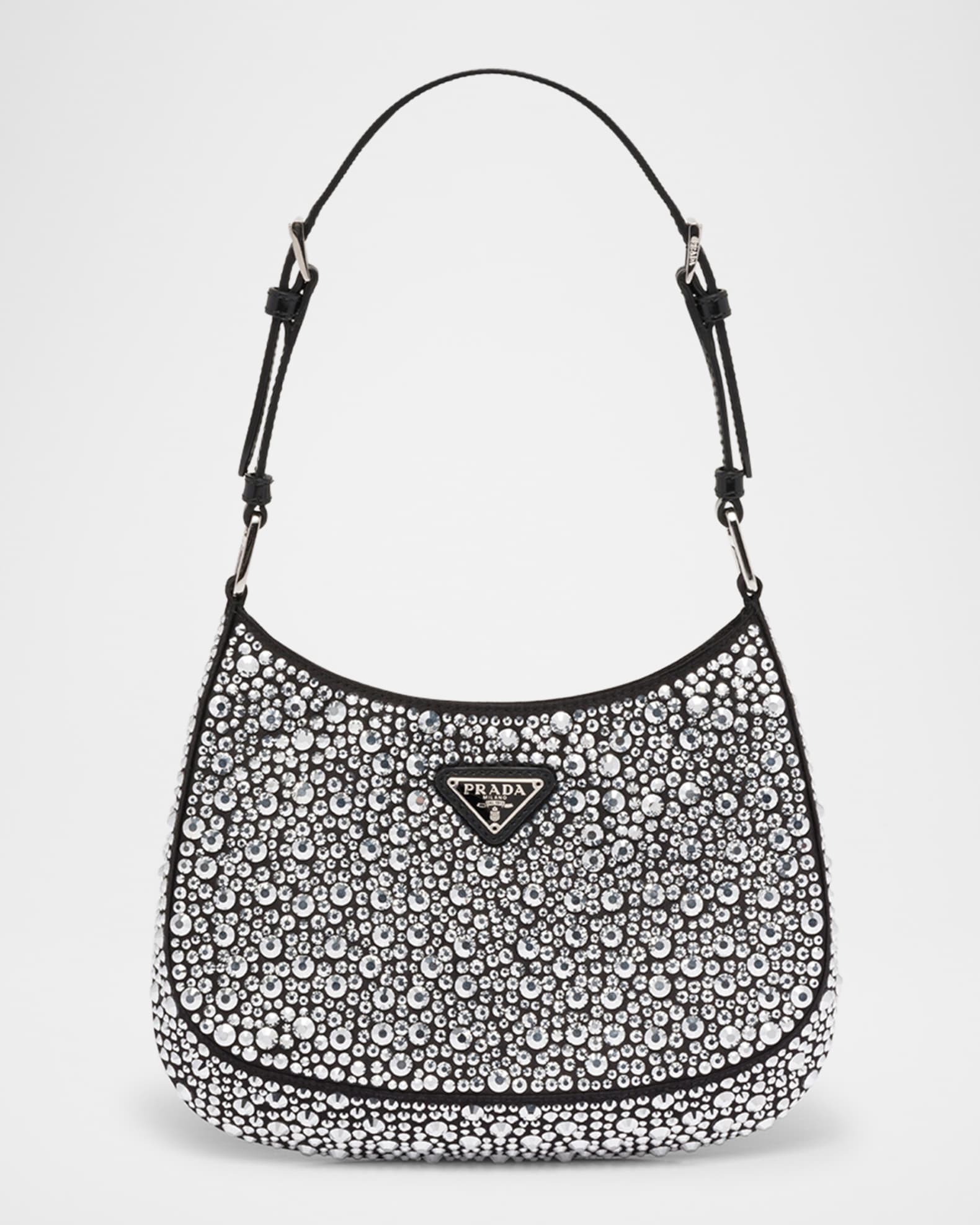 Cleo Satin Shoulder Bag with Crystals 0