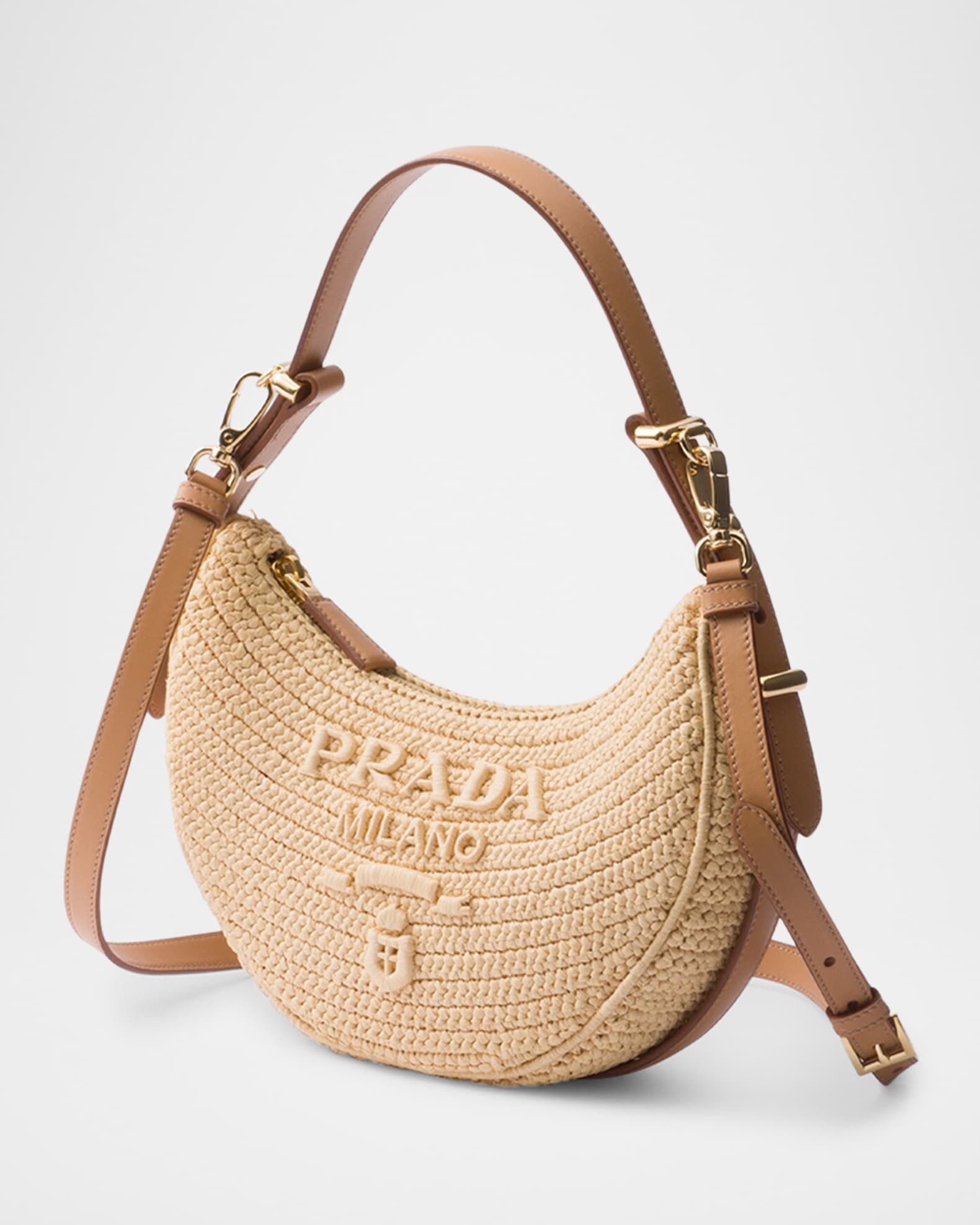 Prada Arque Crochet Shoulder Bag | Neiman Marcus