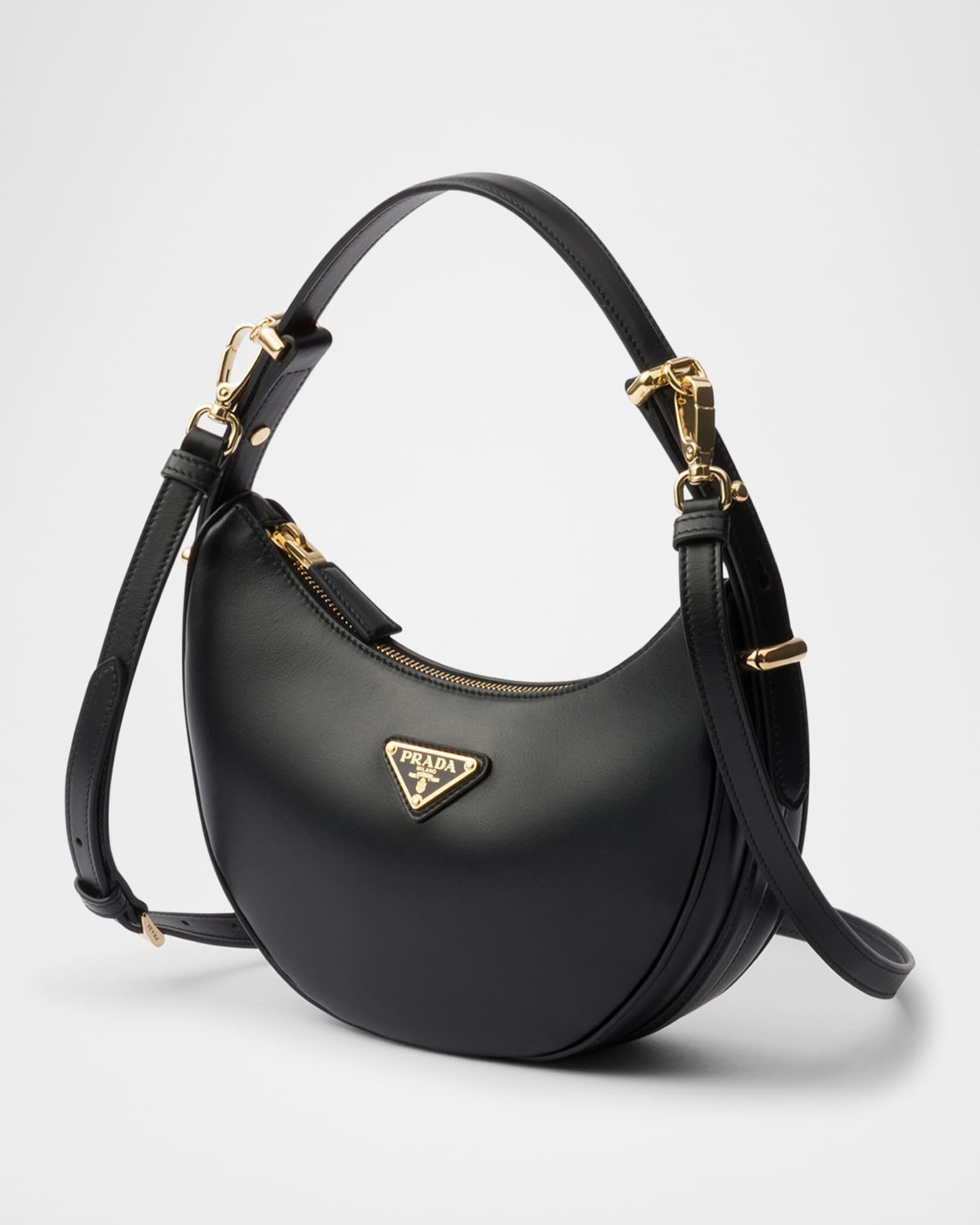 Arque Small Calfskin Leather Shoulder Bag | Neiman Marcus