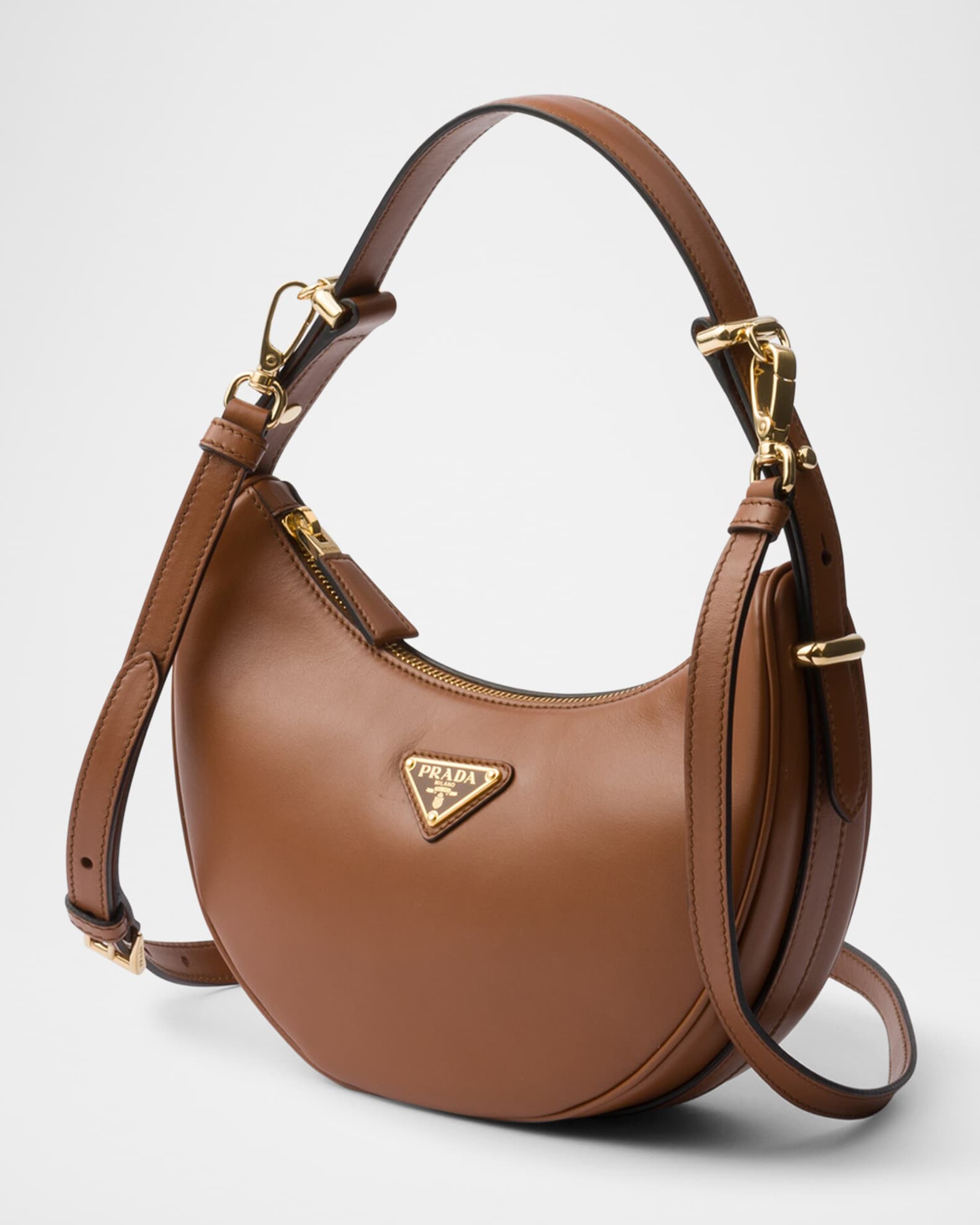 Prada Arque Small Calfskin Leather Shoulder Bag | Neiman Marcus