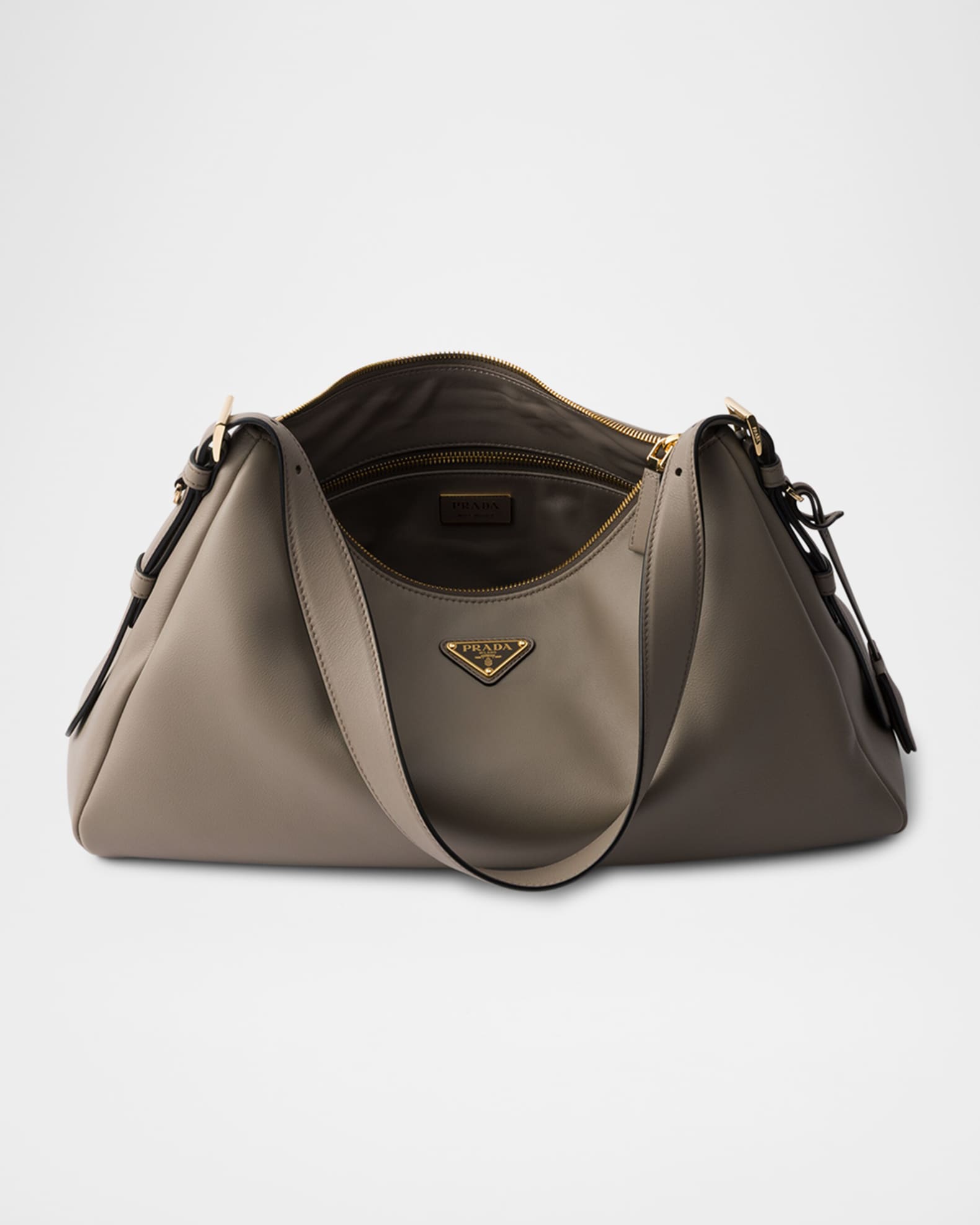 Prada Aimee Large Calfskin Leather Shoulder Bag | Neiman Marcus