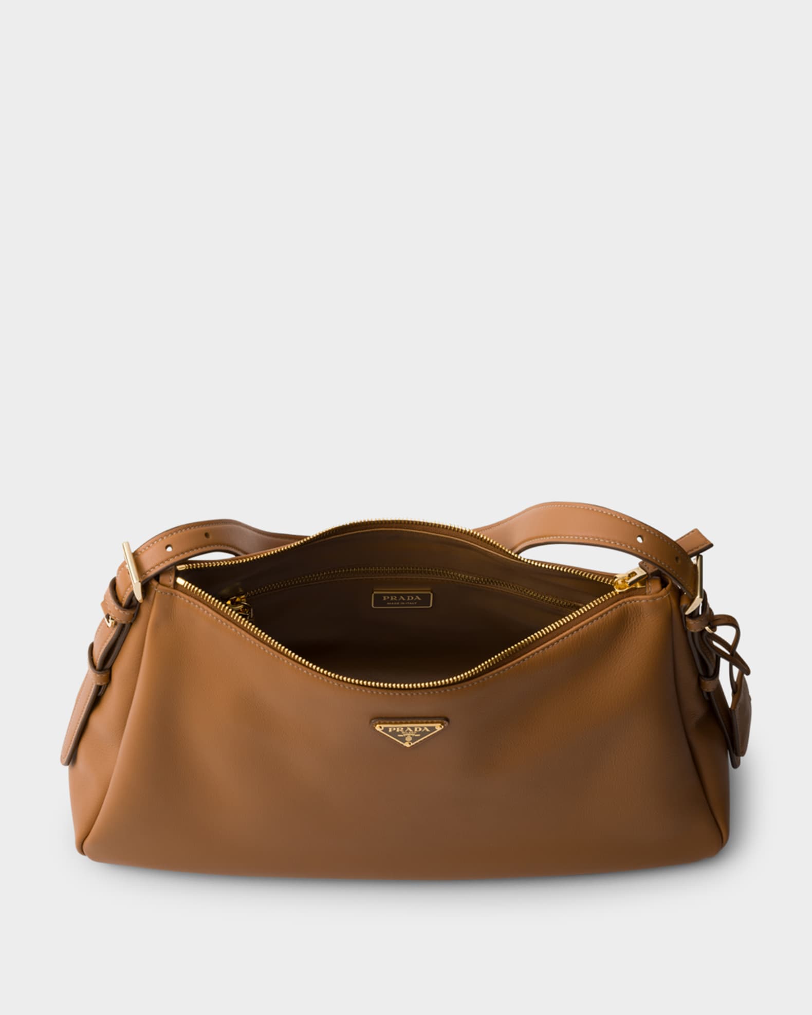 Prada Aimee Large Calfskin Leather Shoulder Bag | Neiman Marcus