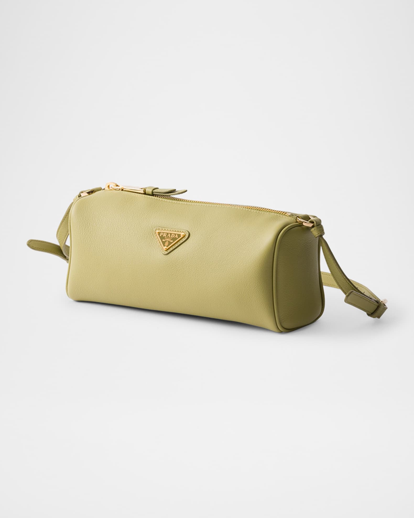 Prada Rounded Calfskin Leather Pouch Bag | Neiman Marcus