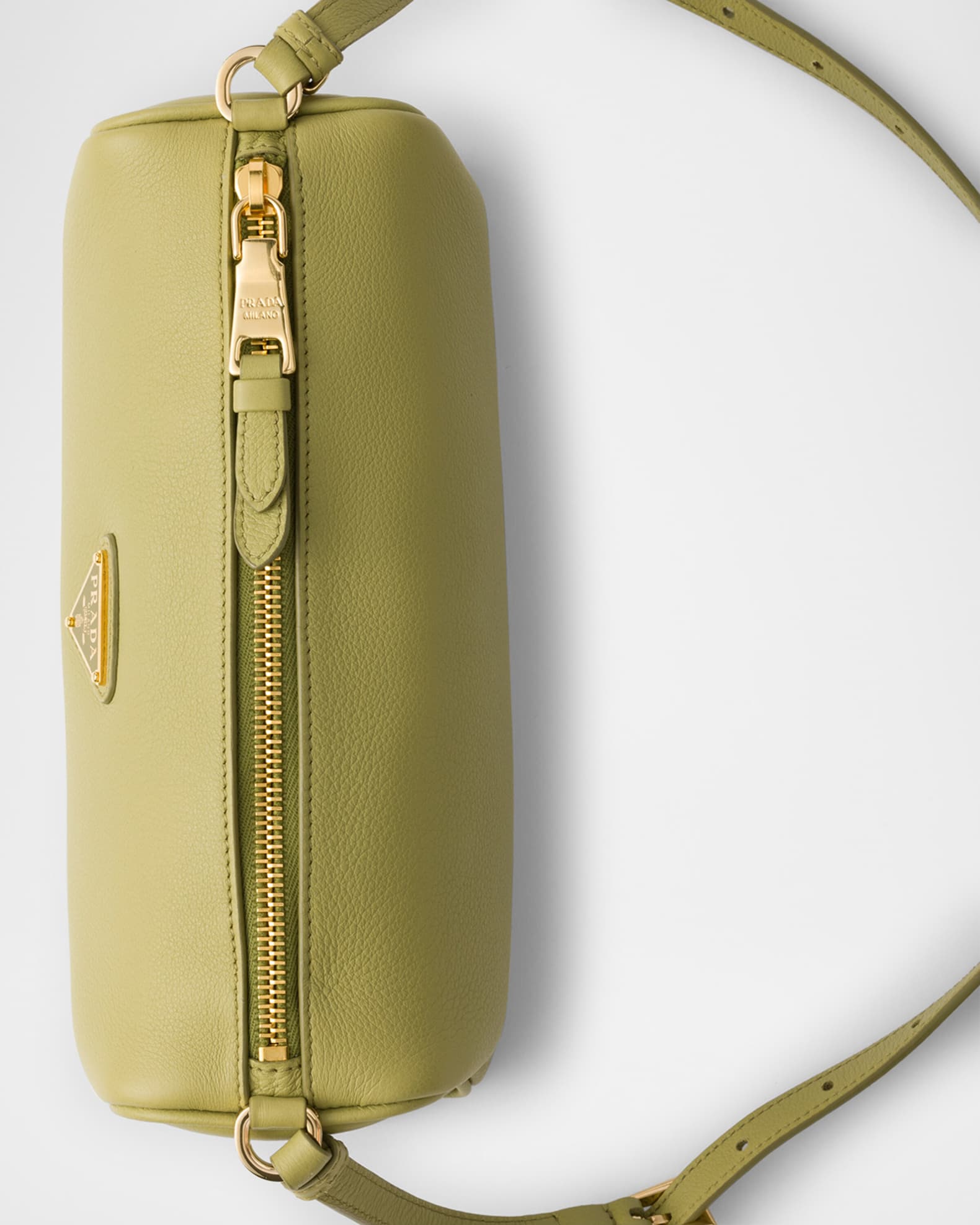 Prada Rounded Calfskin Leather Pouch Bag | Neiman Marcus
