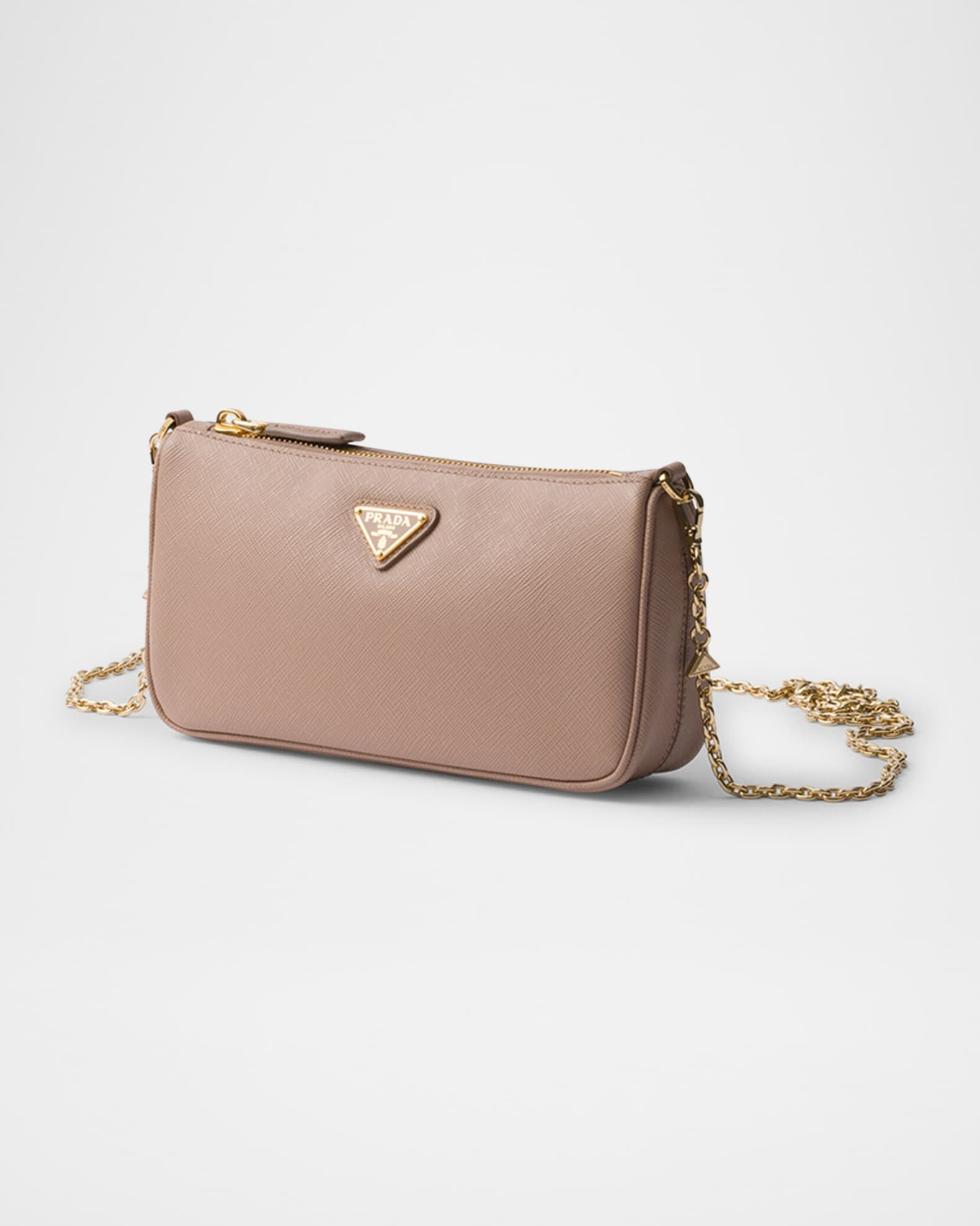 Saffiano Leather Chain Strap Mini Shoulder Bag