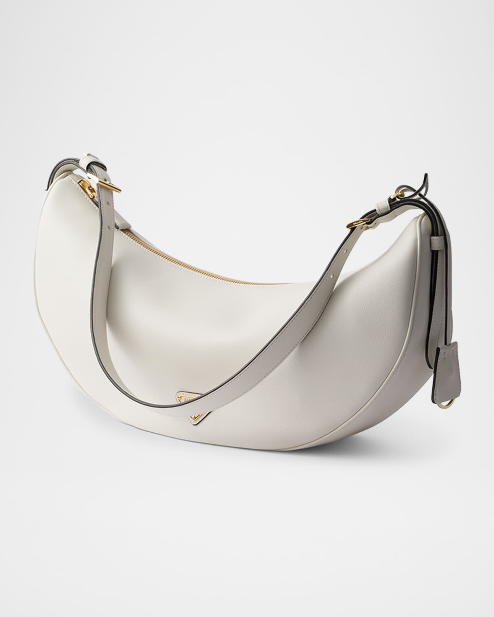 【PRADA】DEMI-LUNE LARGE LEATHER SHOULDER BAG Prada Demi-Lune Large Crescent Leather Shoulder Bag | Neiman
