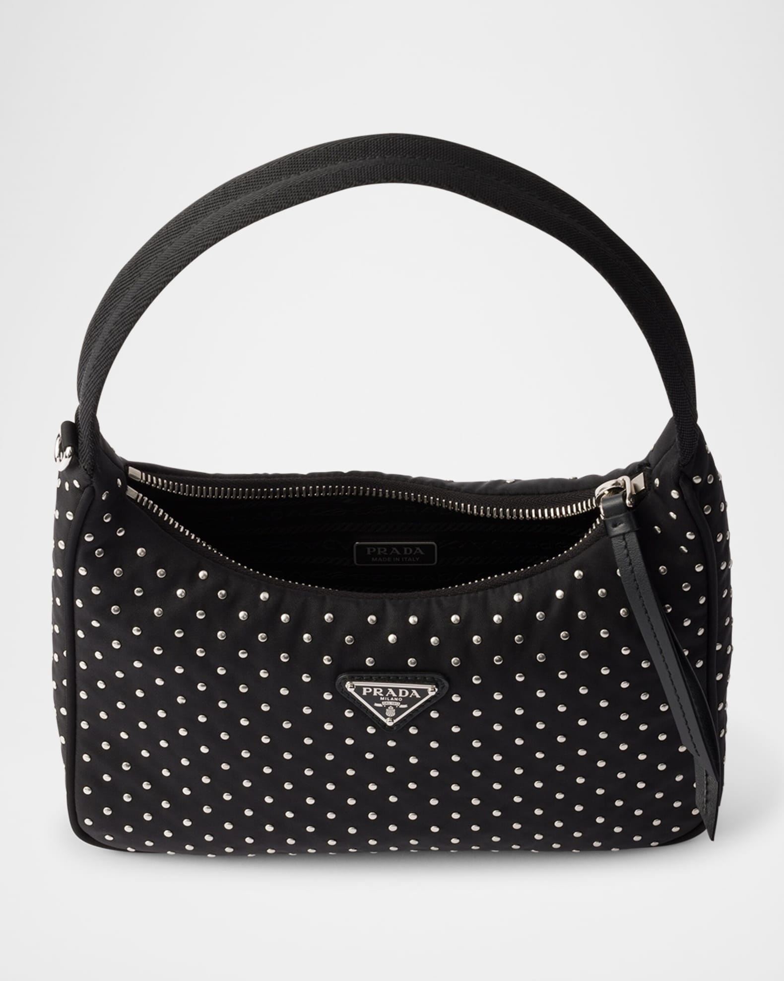 Prada Re-Edition Re-Nylon Studded Mini Hobo Bag | Neiman Marcus