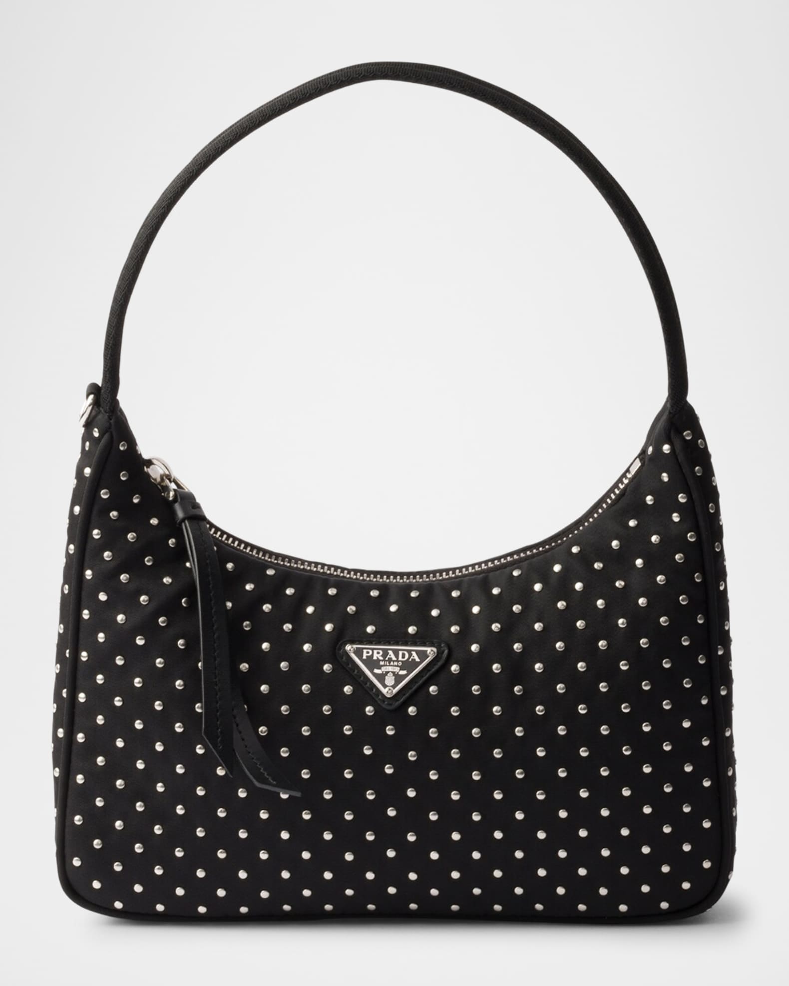 ■PRADA プラダ Re-Edition スタッズ付 Re-Nylon ミニバッグ Prada Re-Edition Re-Nylon Studded Mini Hobo Bag | Neiman Marcus