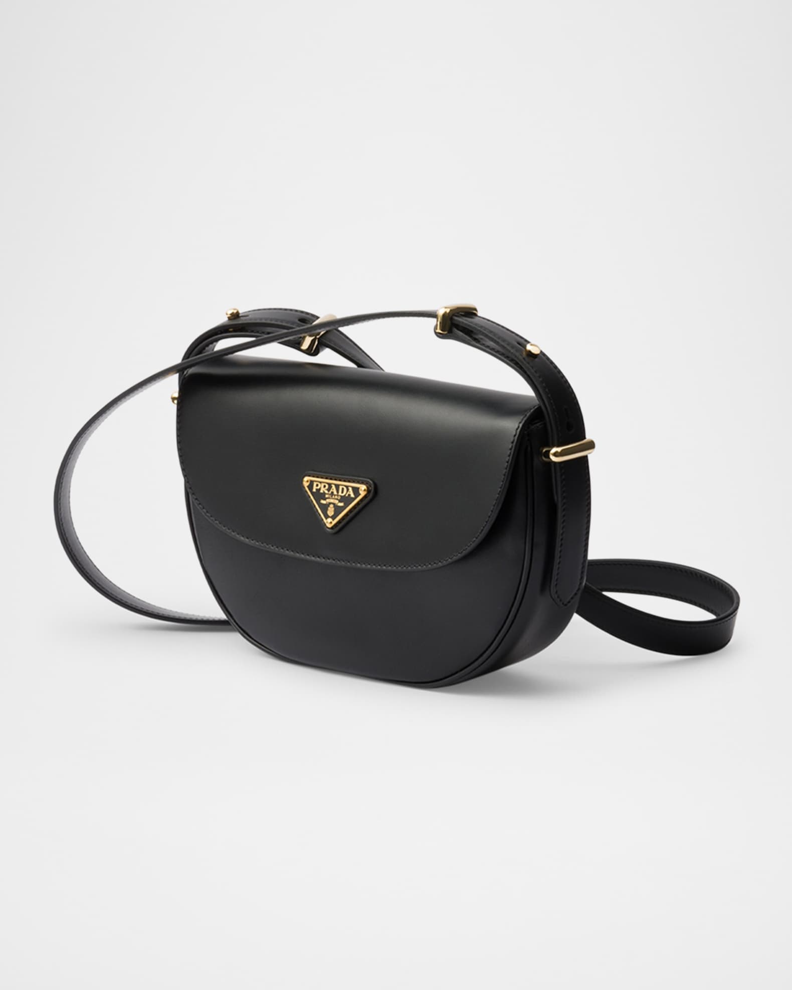 【PRADA】ARQUE SHOULDER BAG Prada Arque Calfskin Leather Flap Shoulder Bag | Neiman Marcus
