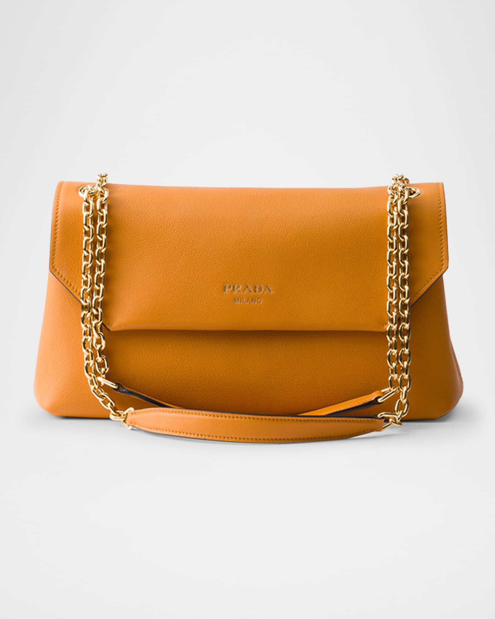 Prada Doux Medium Chain Leather Shoulder Bag | Neiman Marcus
