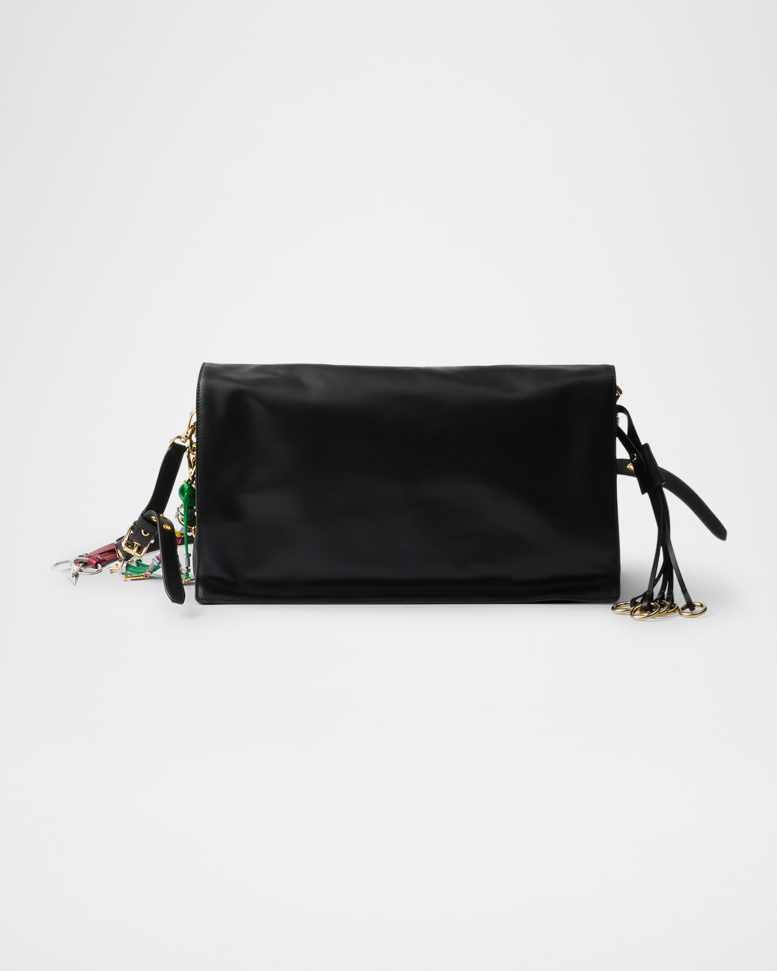 Prada Soft Sound Large Leather Shoulder Bag with Charms