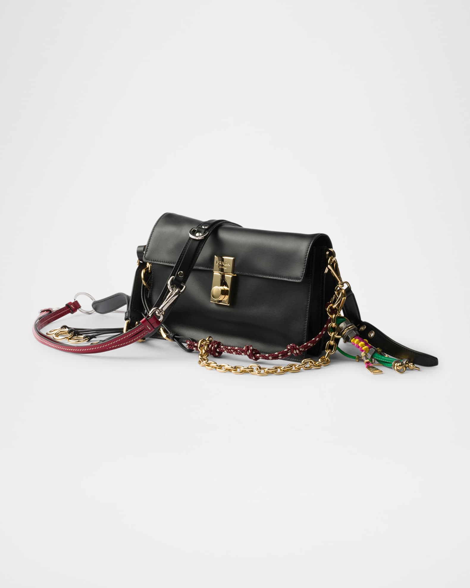 Prada Women's Gray Vitello Phenix Leather Crossbody 1BH079