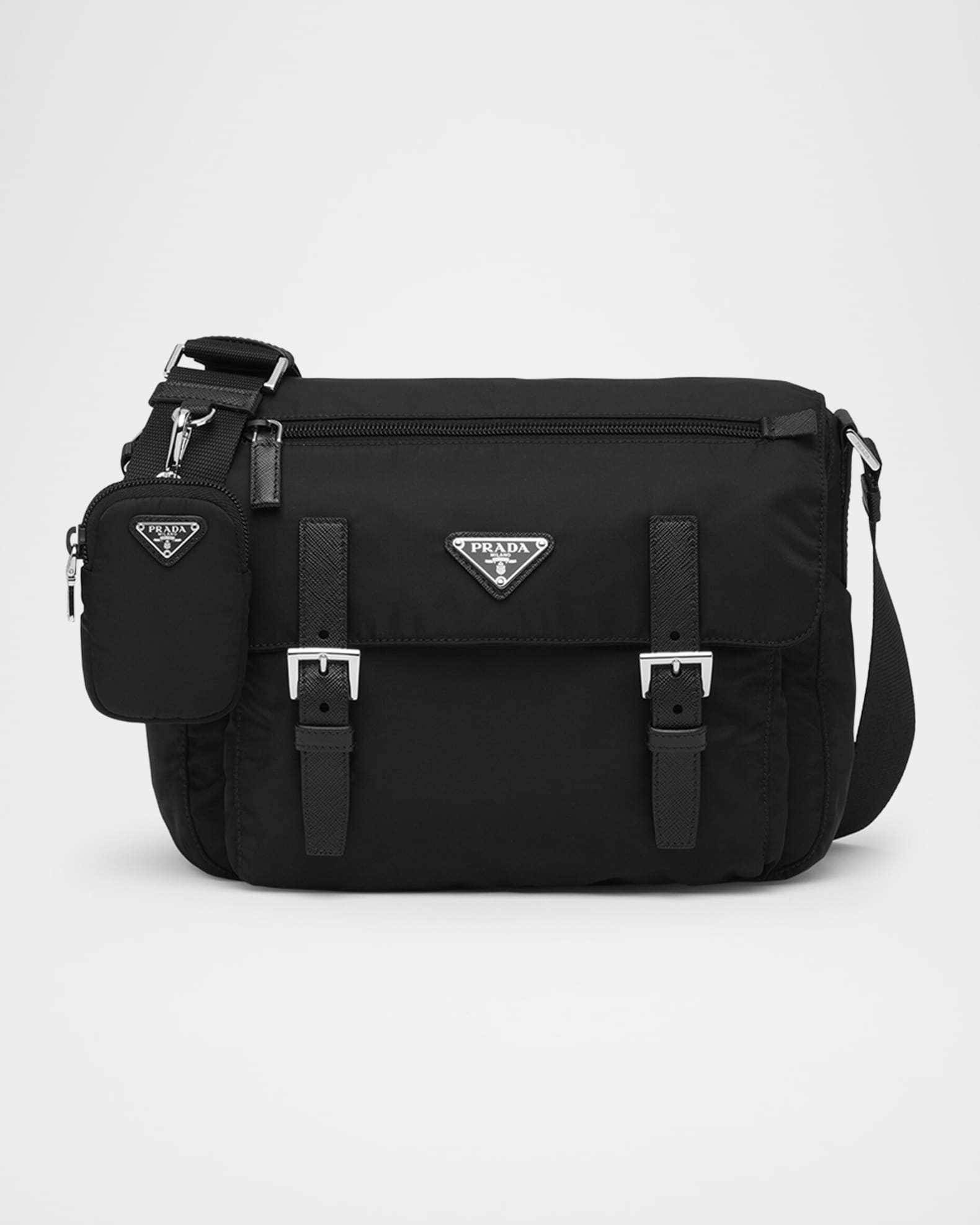 Prada Re-Nylon Flap Shoulder Messenger Bag | Neiman Marcus