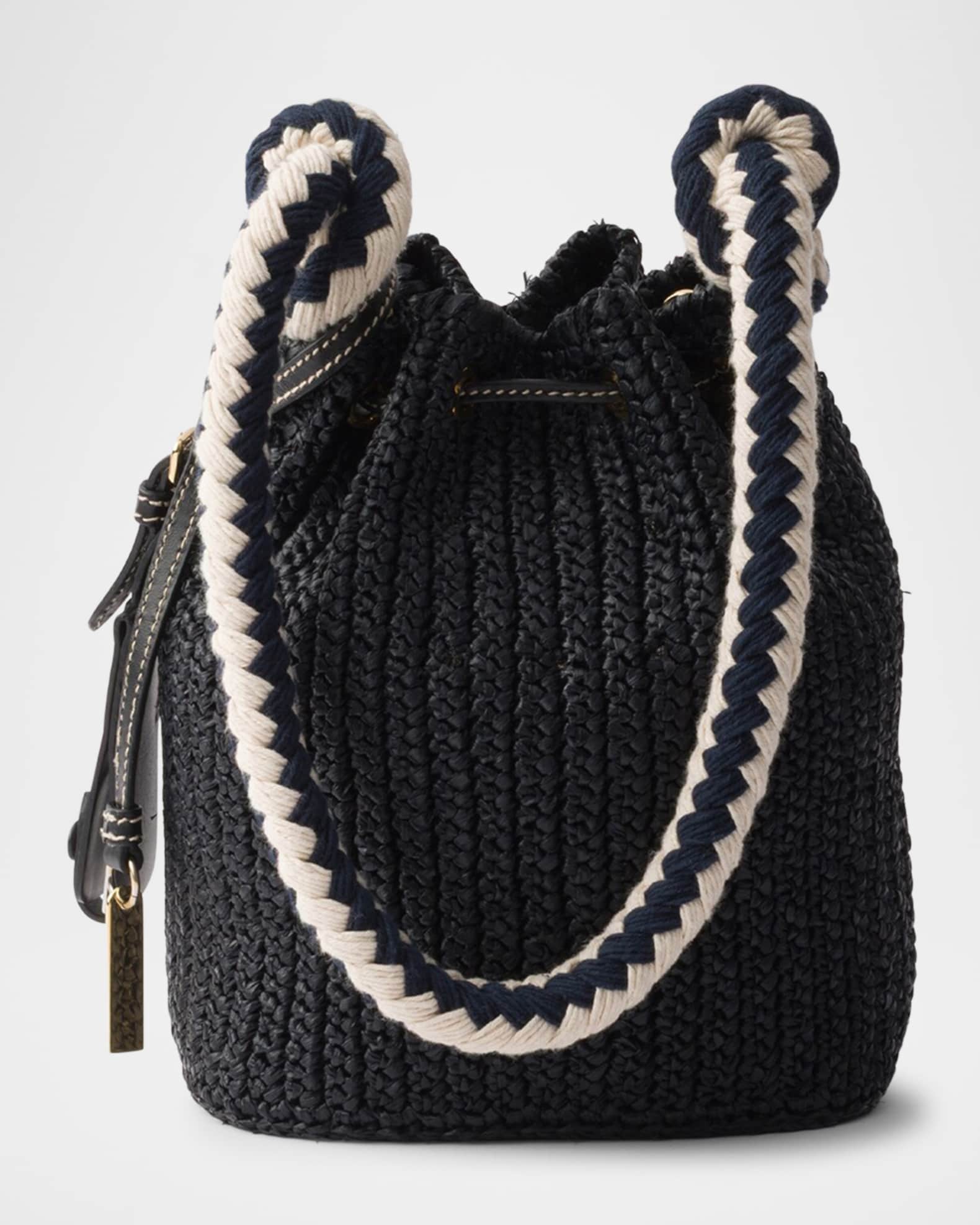 トートバッグ PRADA Black Crochet Mini Bucket Bag Black Crochet mini bucket bag | PRADA