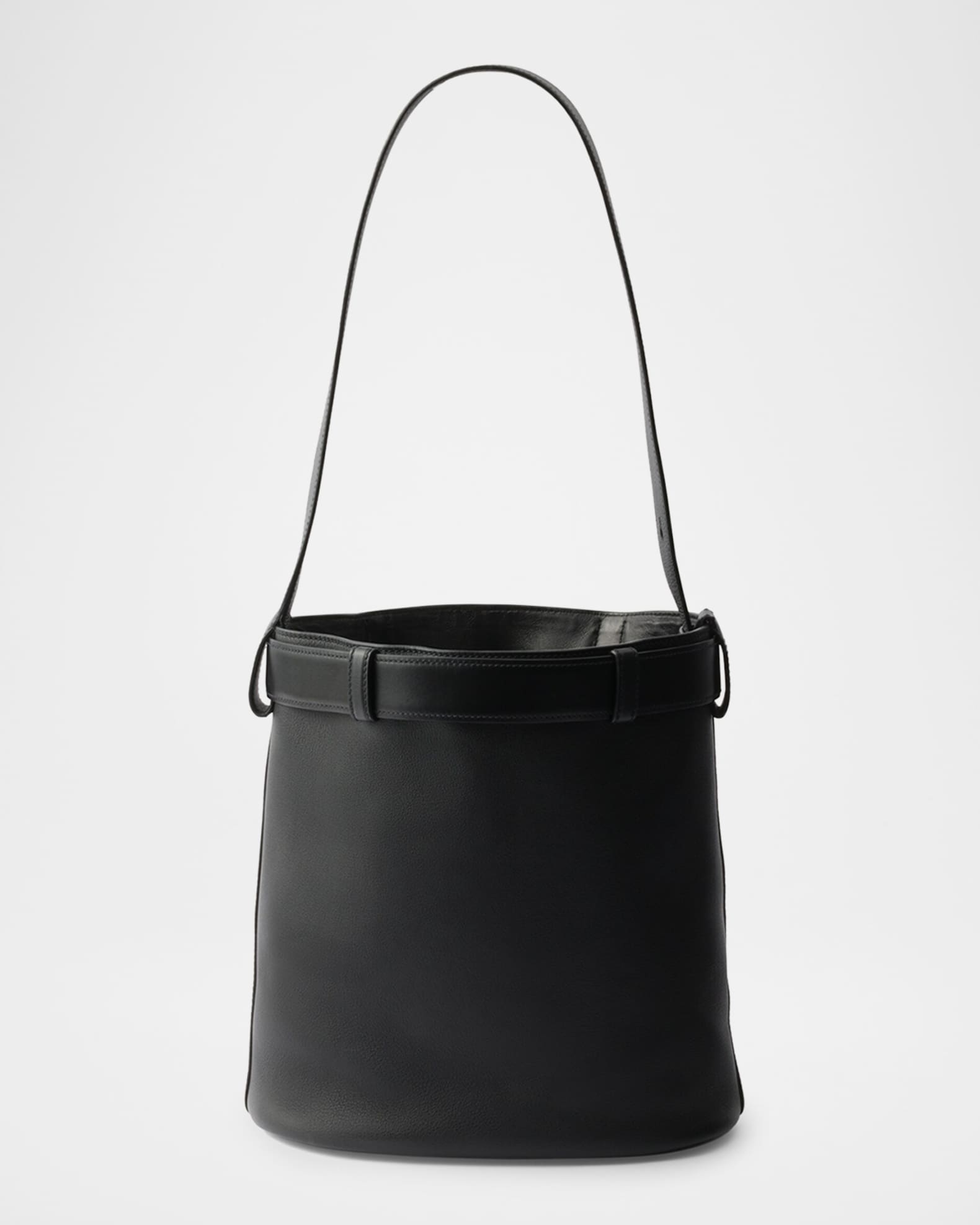 【日本入手困難】Prada Buckle leather bucket bag with belt Prada Buckle Leather Bucket Bag with Belt | Neiman Marcus