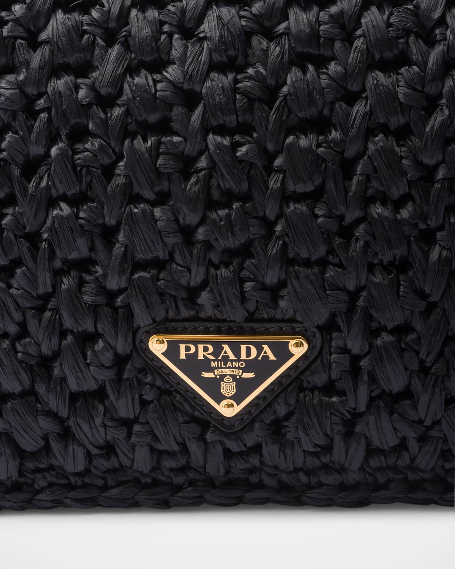 Prada Crochet Faux Raffia Shoulder Bag | Neiman Marcus