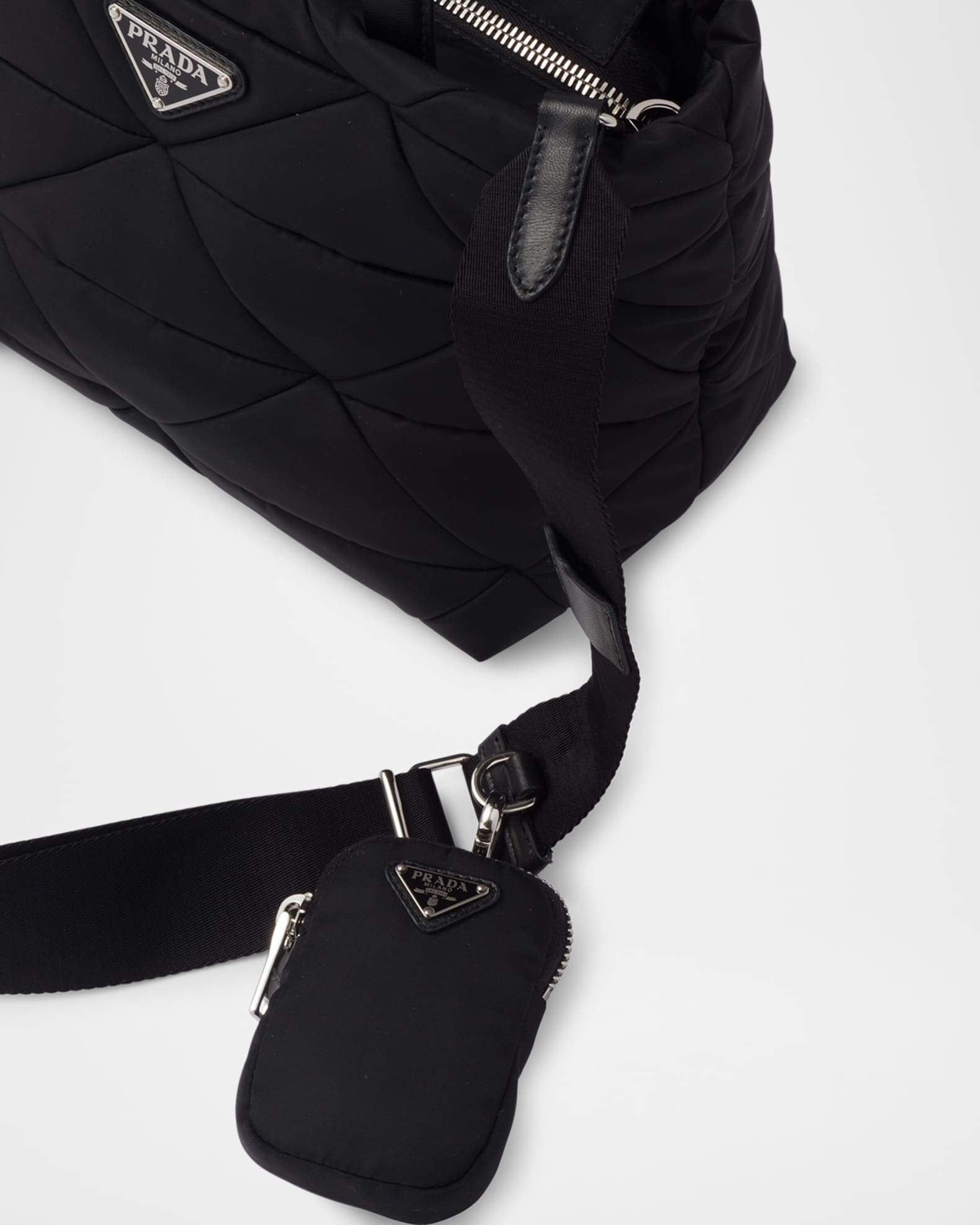 Prada Padded Triangle-Quilted Re-Nylon Tote Bag | Neiman Marcus