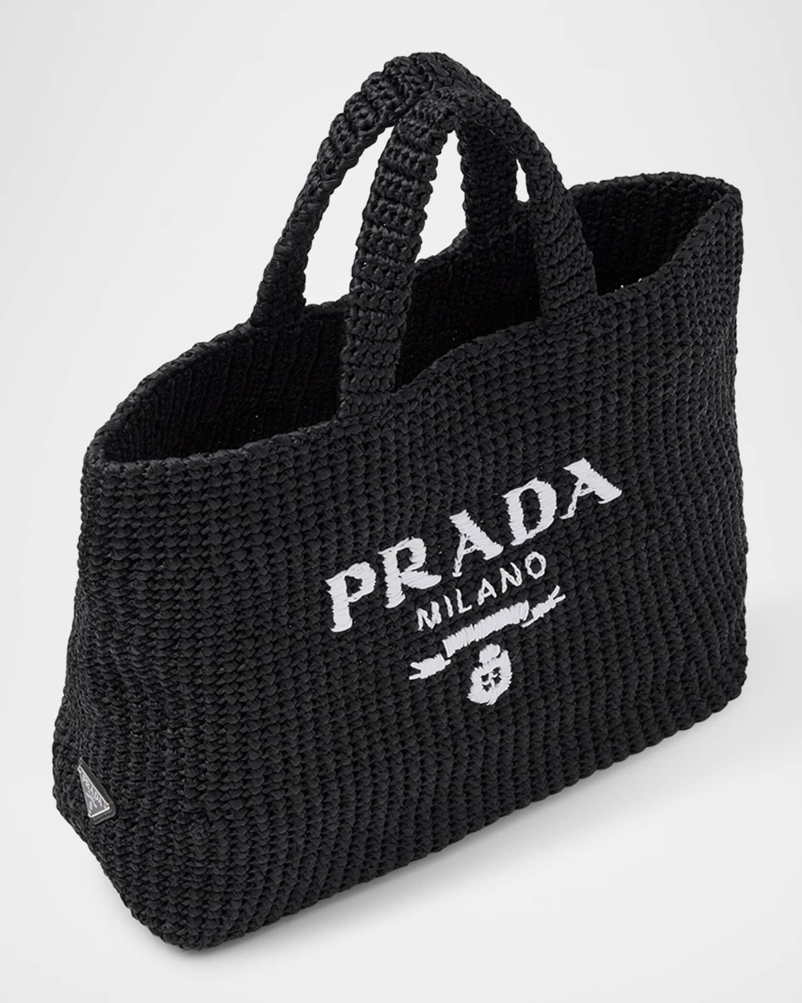 Prada Logo Raffia Tote Bag | Neiman Marcus