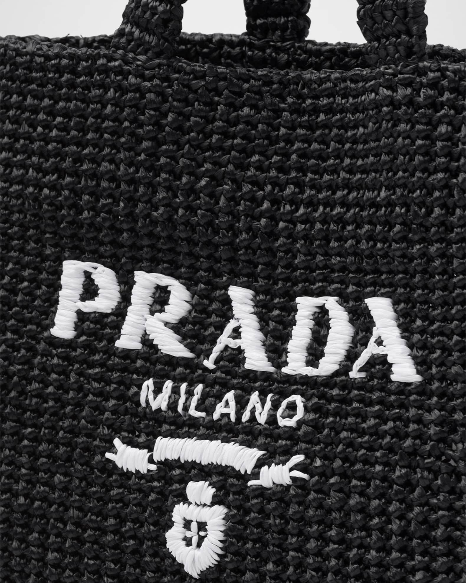 Prada Logo Raffia Tote Bag | Neiman Marcus