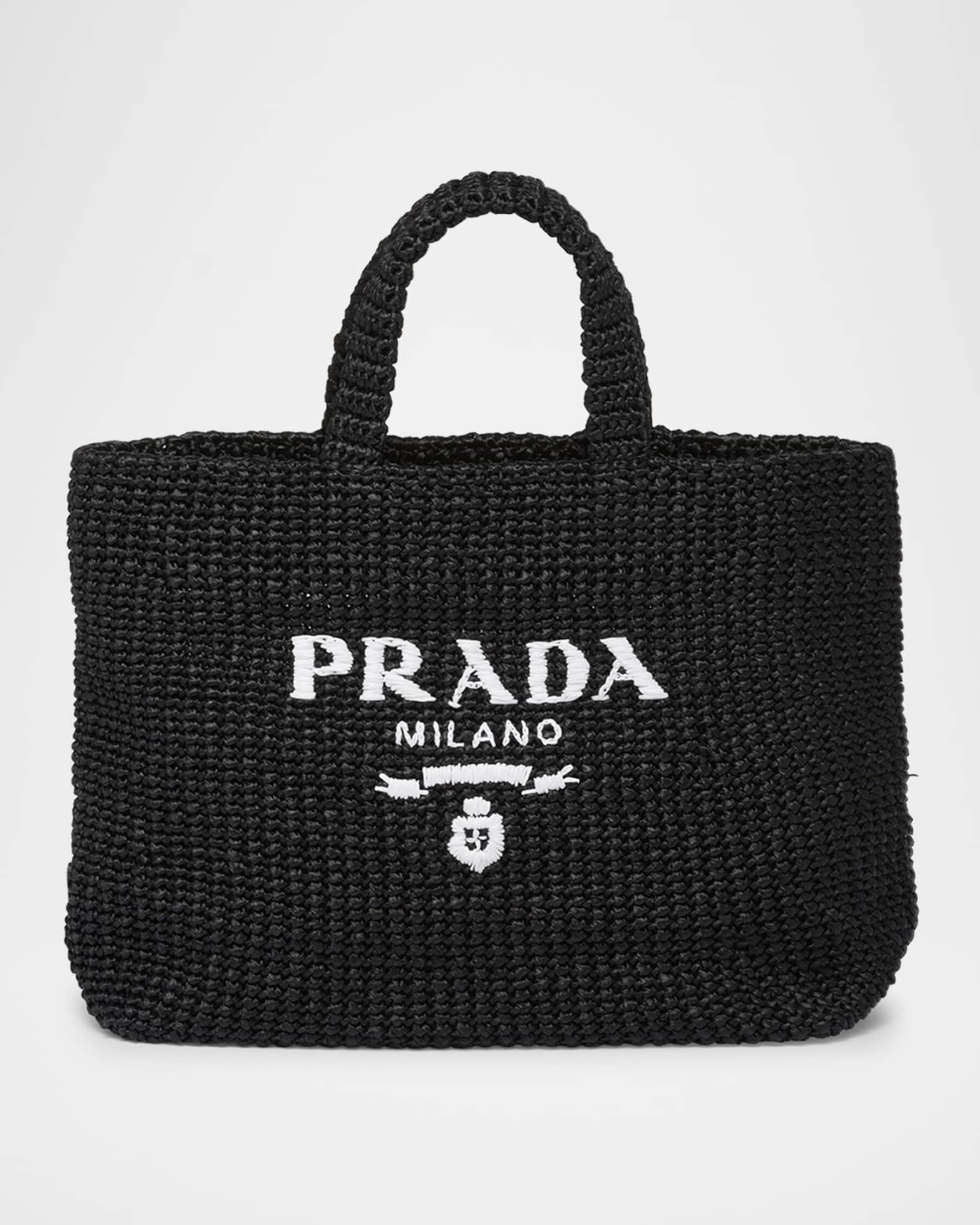 Prada Logo Raffia Tote Bag | Neiman Marcus