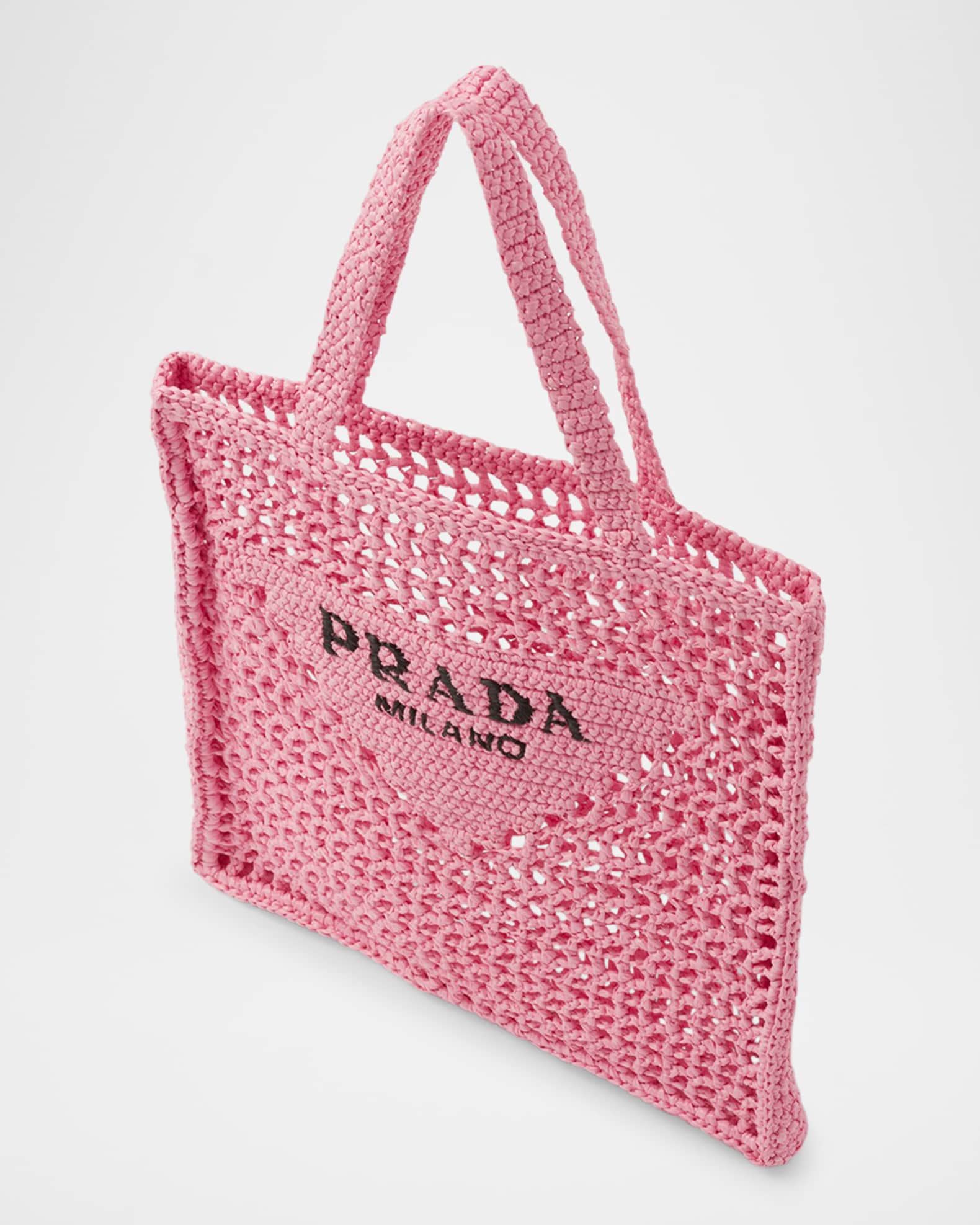 Bicolor Woven Logo Shopper Tote Bag 1