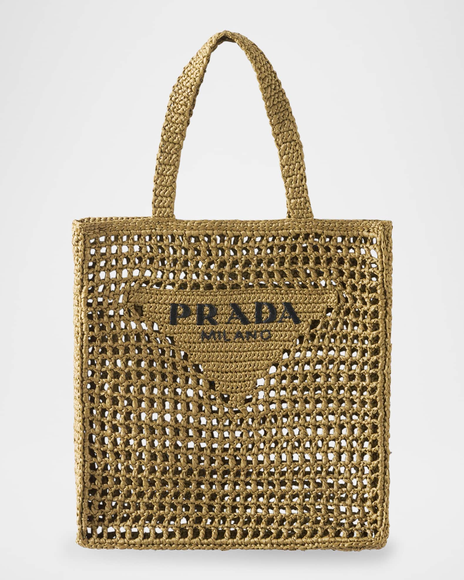 トートバッグ PRADA LOGO TOTE BAG Prada Raffia Tote Bag | Saks Fifth Avenue