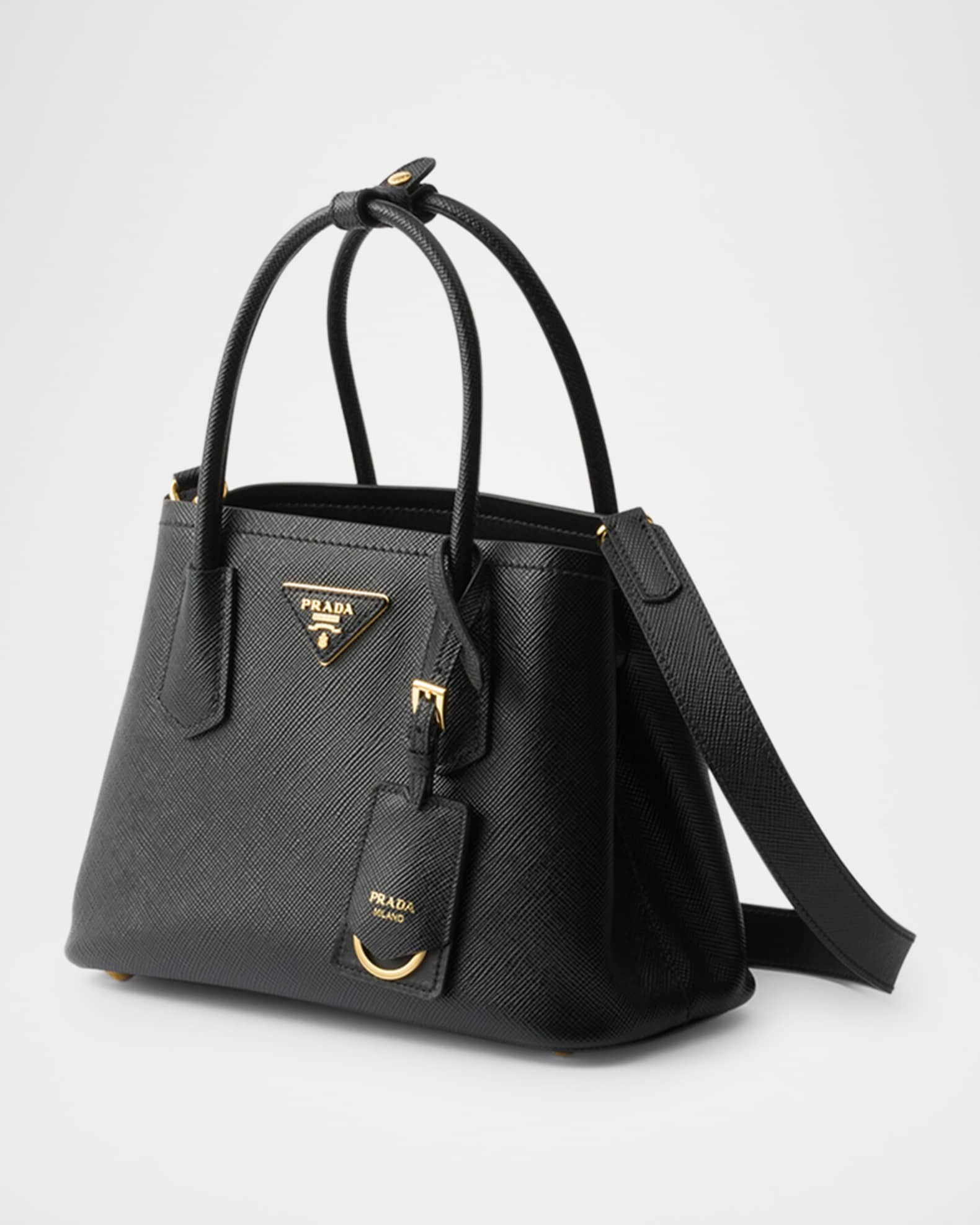 ハンドバッグ PRADA PRADA DOUBLE SMALL HANDBAG IN SAFFIANO LEATHER Prada Double Small Saffiano Leather Shoulder Bag | Neiman Marcus