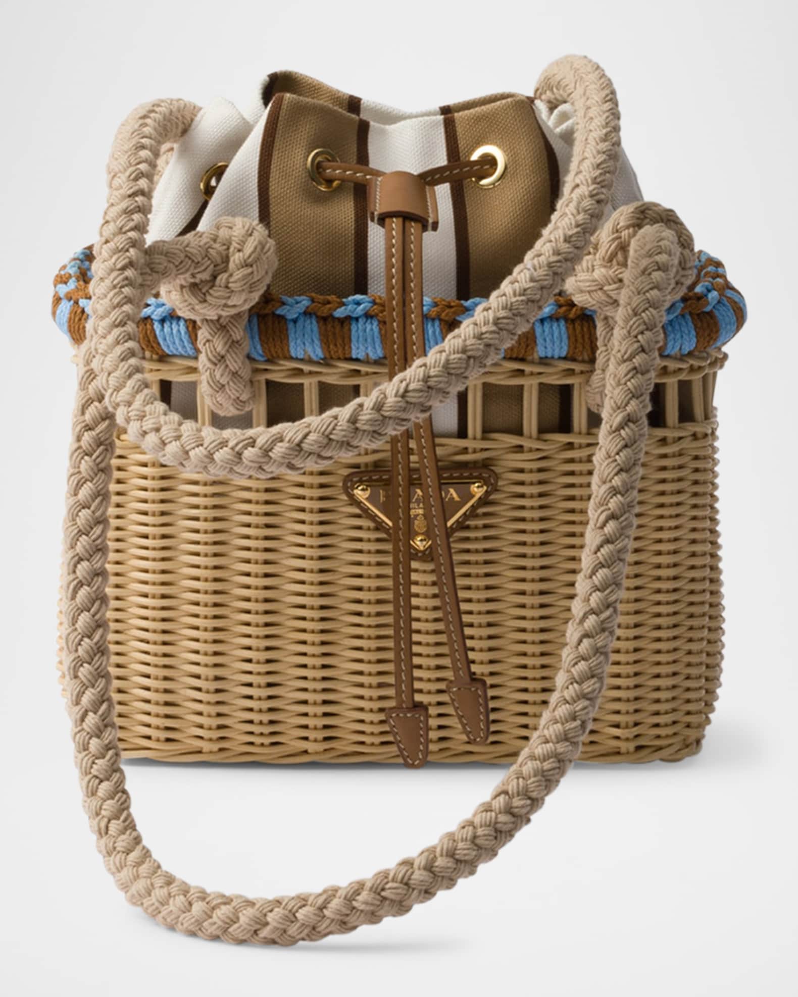 Prada Midollino Wicker Bag Prada Midollino Feather Basket Bag