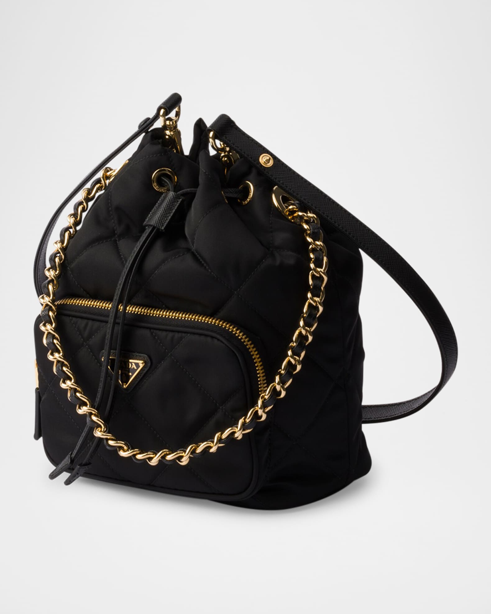 バッグ FW1996 PRADA CHAIN SHOULDER BAG PRADA Logo Chain Shoulder Bag Soft Calf Leather Black SHW