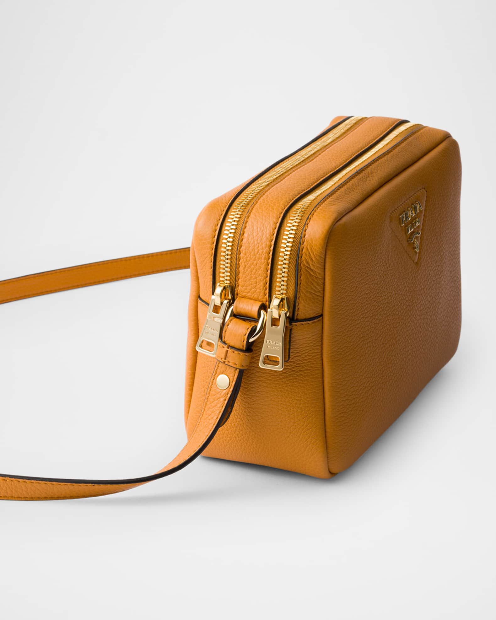 Prada Daino Soft Leather Camera Crossbody Bag | Neiman Marcus
