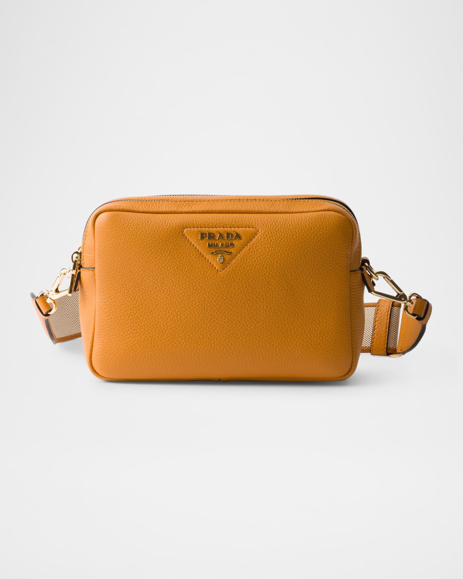 PRADAショルダーバッグ New Prada Black Vitello Phenix Leather Shoulder Camera Bag 1BH103