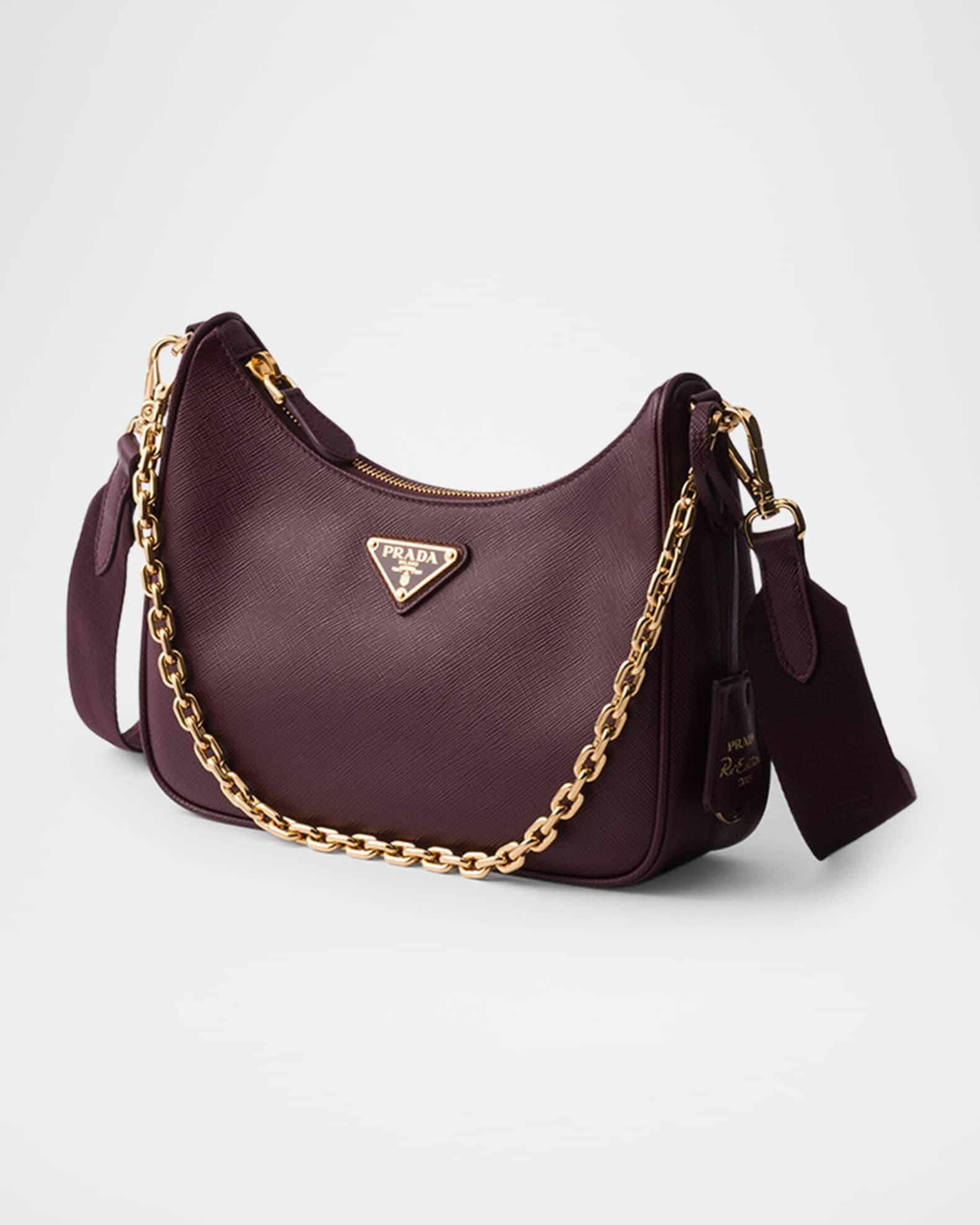 トートバッグ PRADA Burgundy Leather Re-Edition 2005 Shoulder Bag Prada Re-Edition 2005 Saffiano Leather Bag | Neiman Marcus