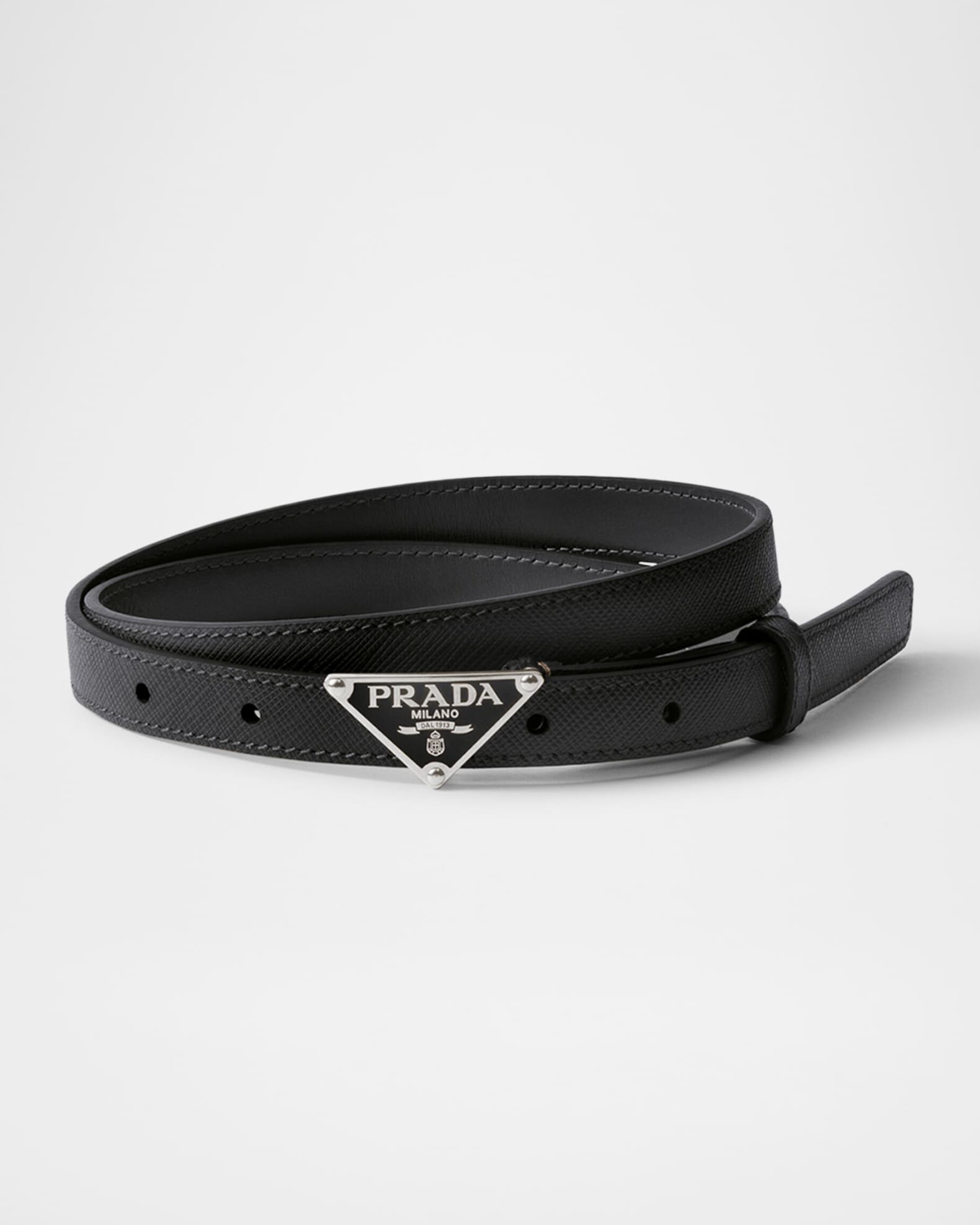 ベルト Prada Antiqued Leather Belt Ebony Antiqued Leather Belt | PRADA
