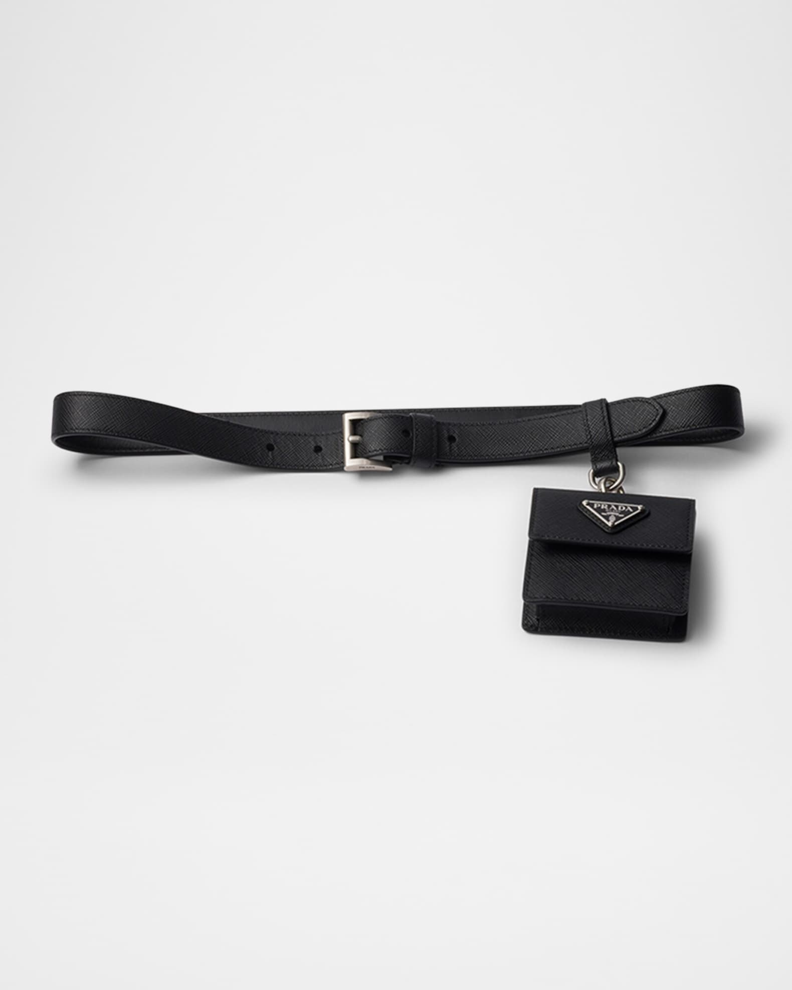 Saffiano Leather Belt With Flap Pouch 0